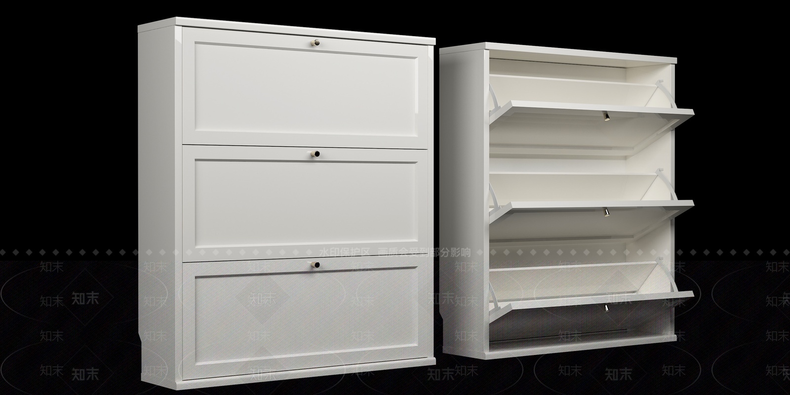 现代玄关鞋柜3D模型下载【ID:1205903693】