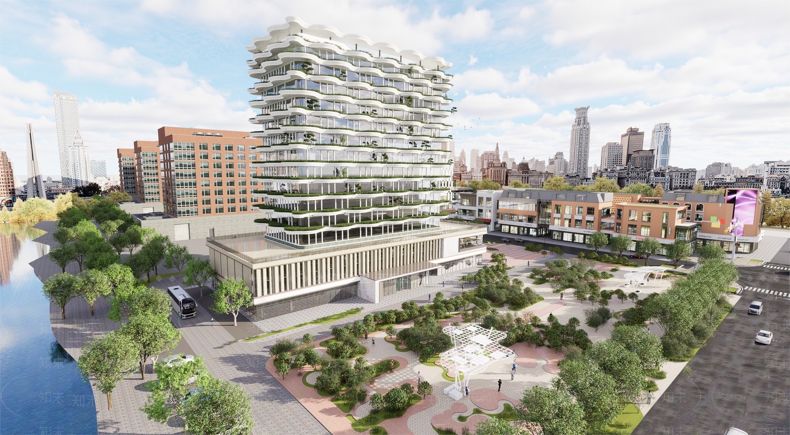 现代高层办公楼SU模型下载【ID:1205904993】