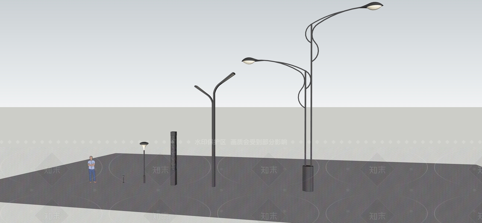现代简约路灯SU模型下载【ID:1205906053】