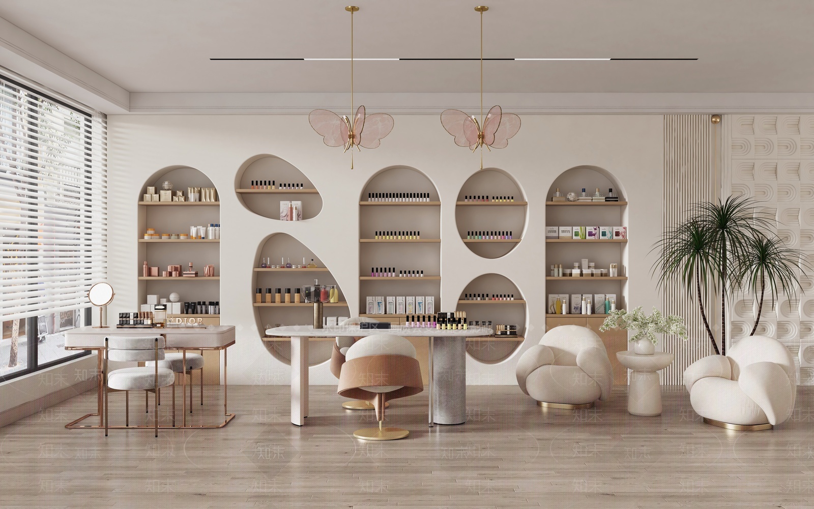 奶油侘寂美甲店3D模型下载【ID:1205906325】