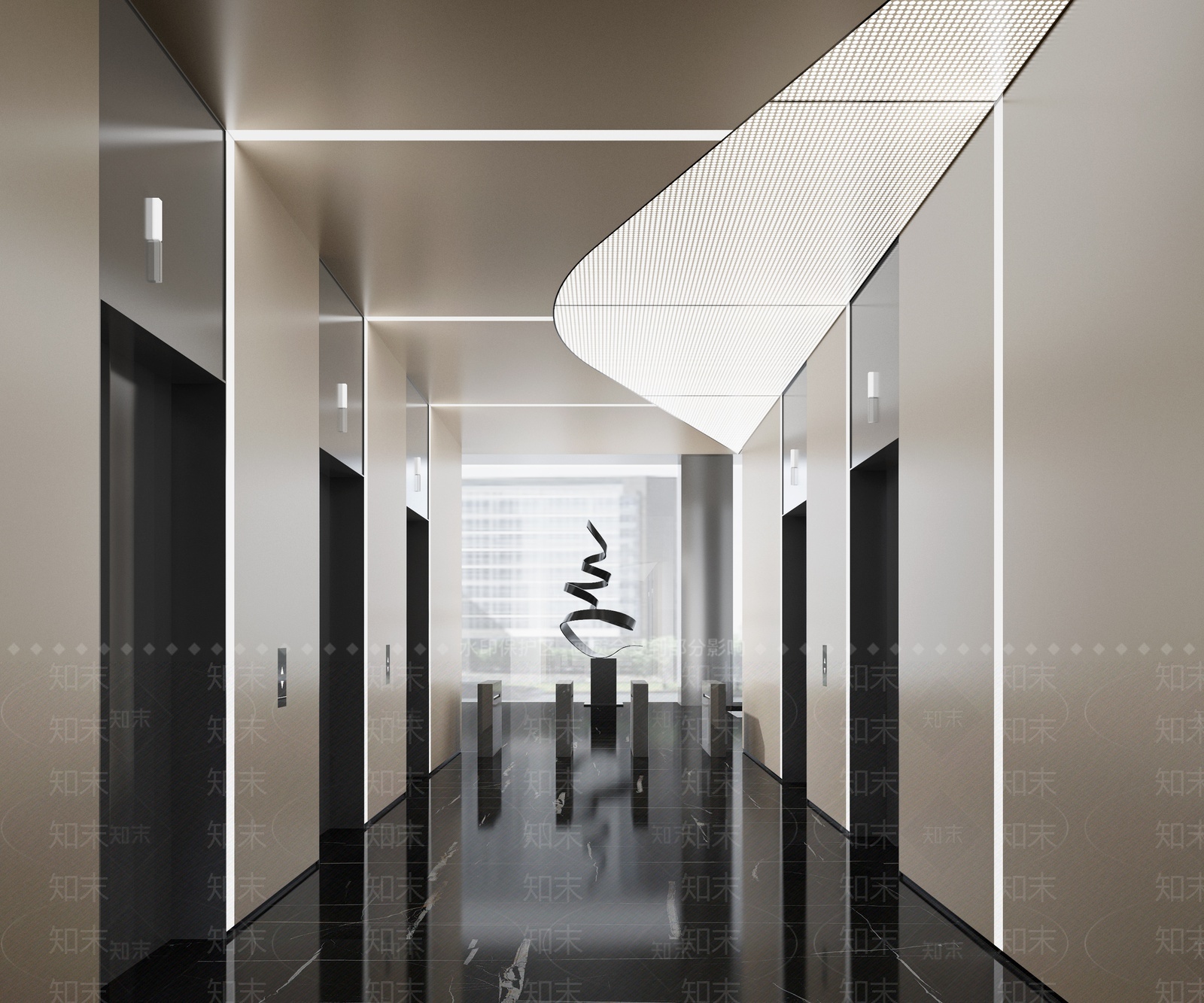 现代电梯厅3D模型下载【ID:1205906698】