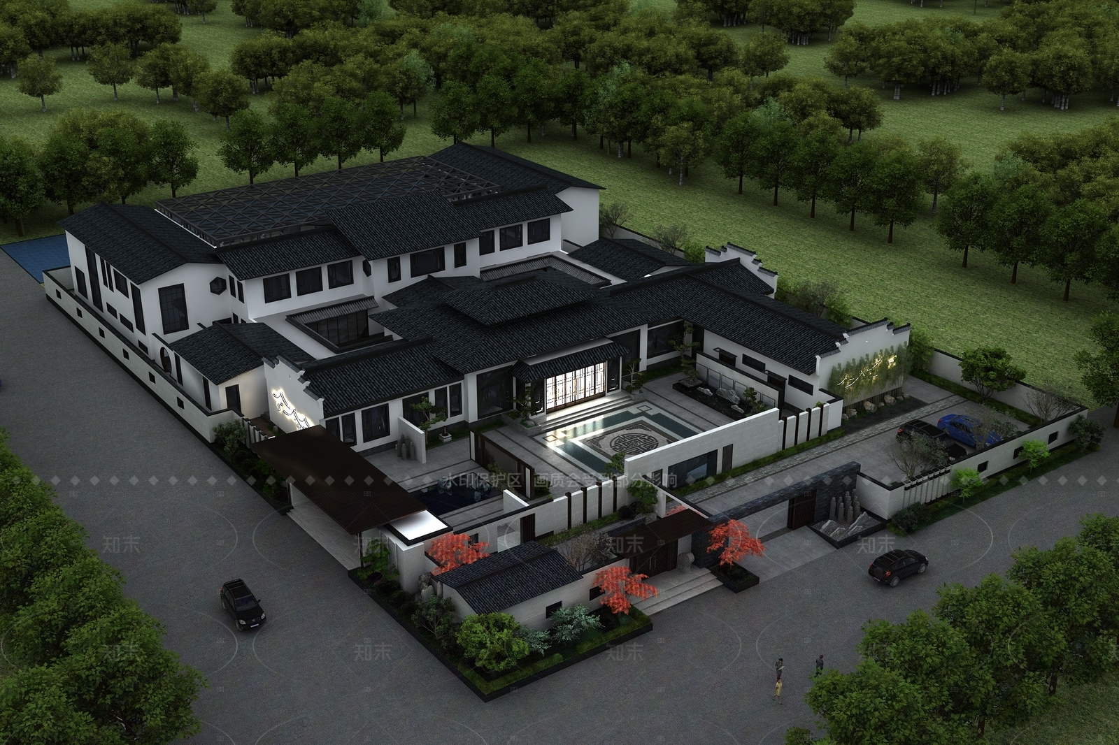 新中式四合院3D模型下载【ID:1205907883】