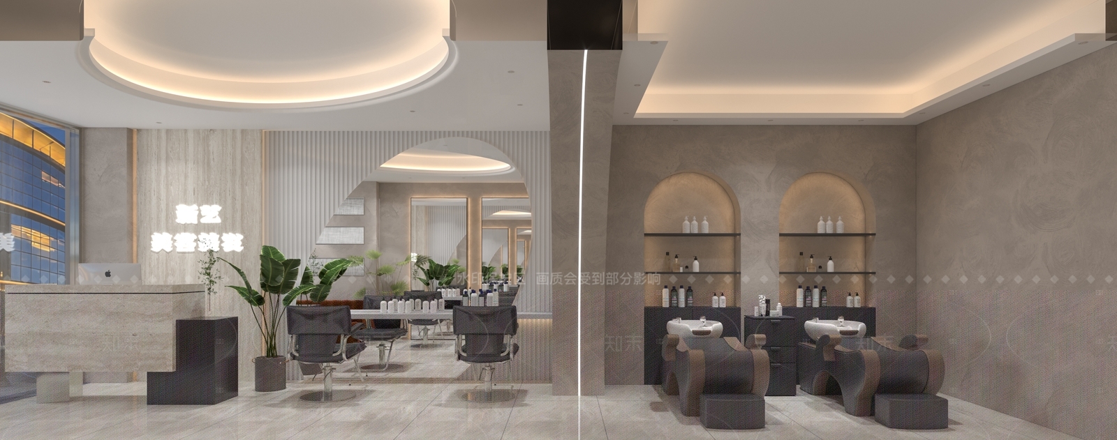 现代侘寂美发店3D模型下载【ID:1205908079】