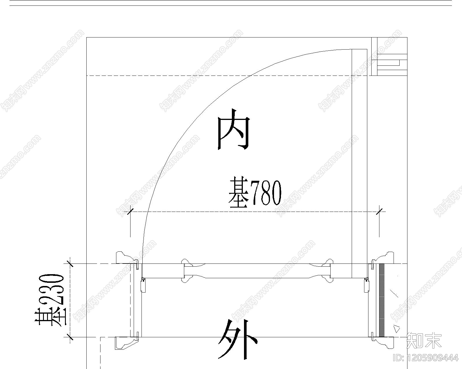 综合门节点cad施工图下载【ID:1205909444】