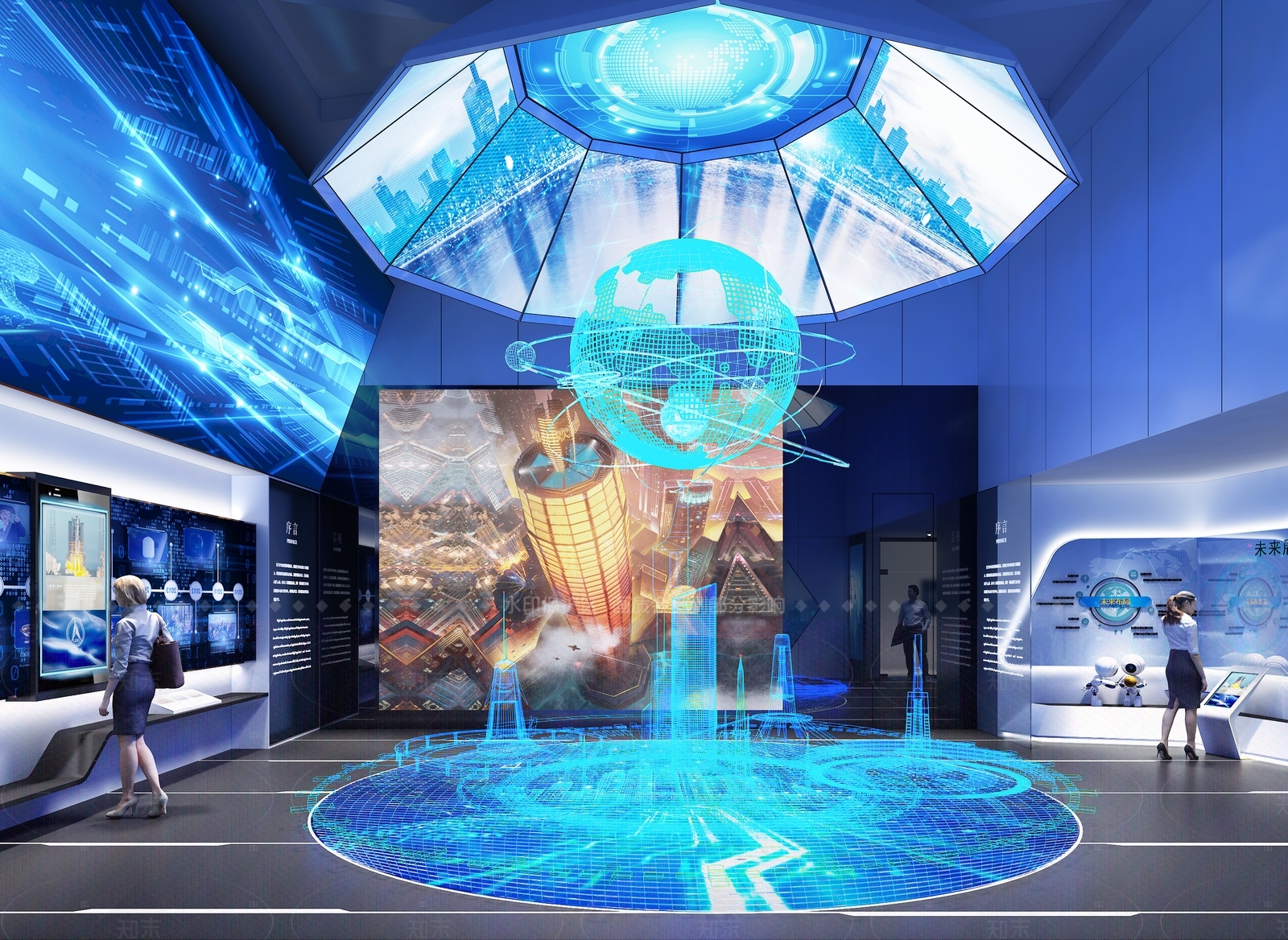 现代轻奢科技展厅3D模型下载【ID:1205911407】