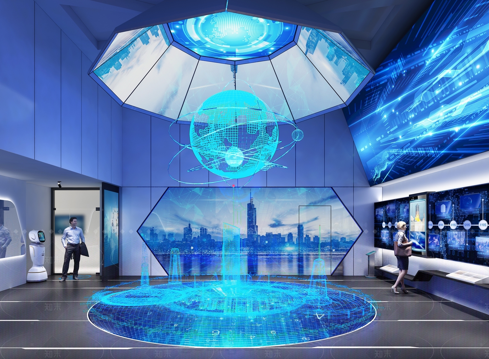 现代轻奢科技展厅3D模型下载【ID:1205911407】
