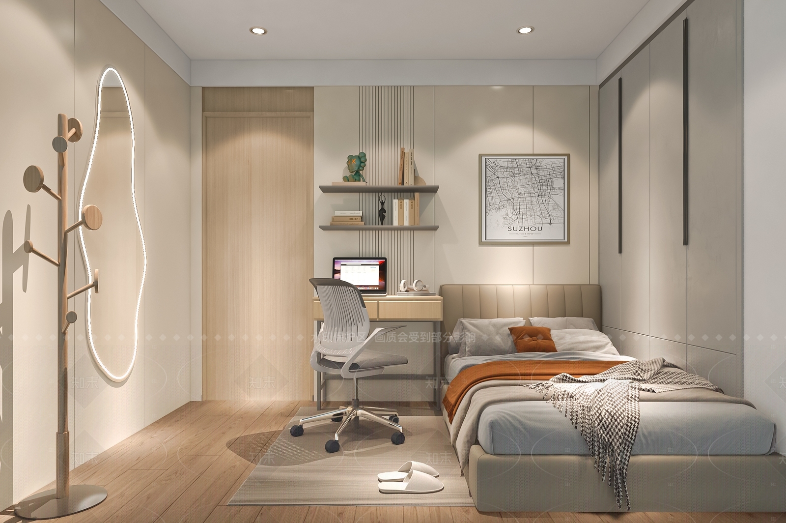现代榻榻米卧室3D模型下载【ID:1205913828】