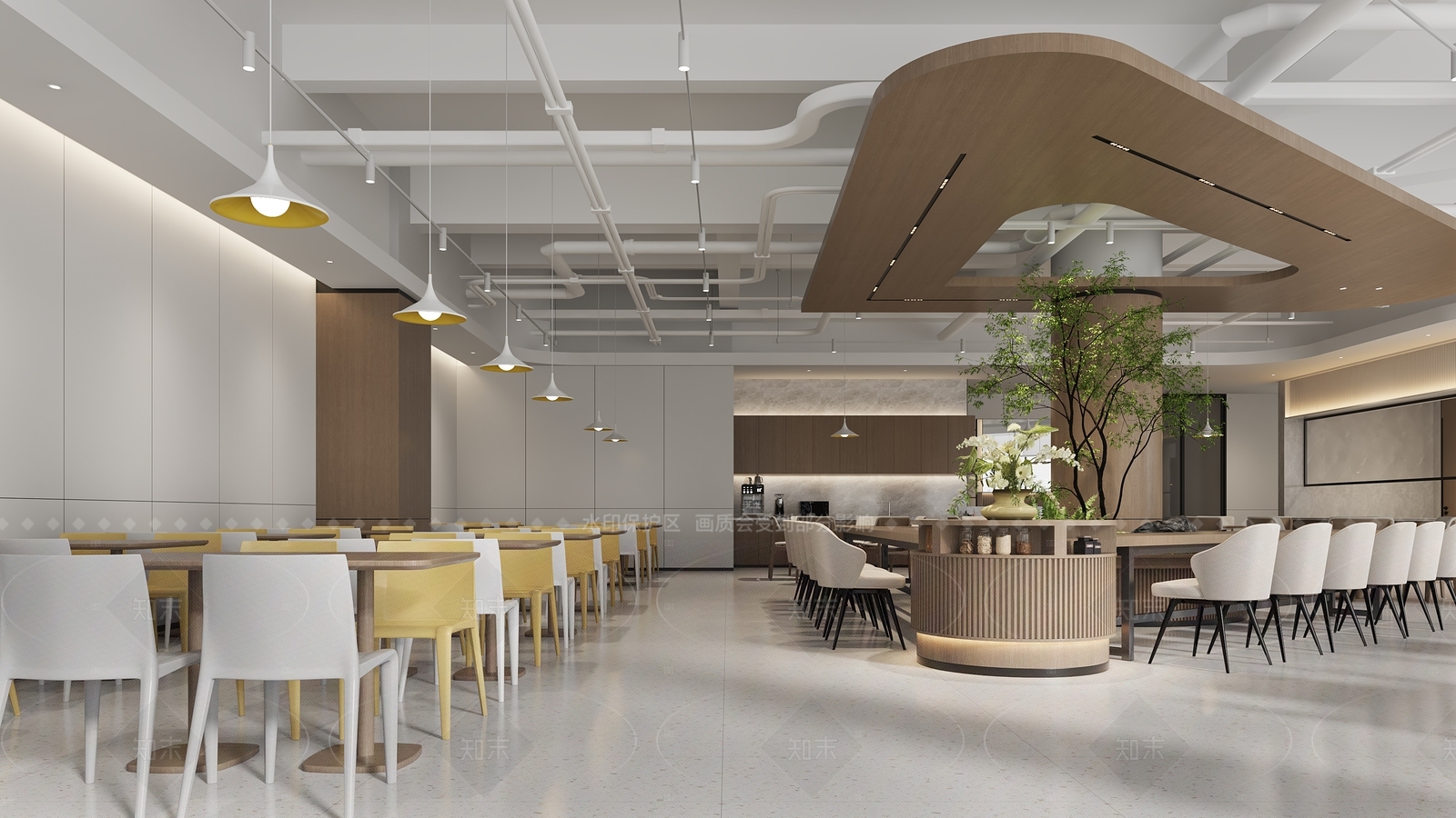 现代食堂3D模型下载【ID:1205915496】