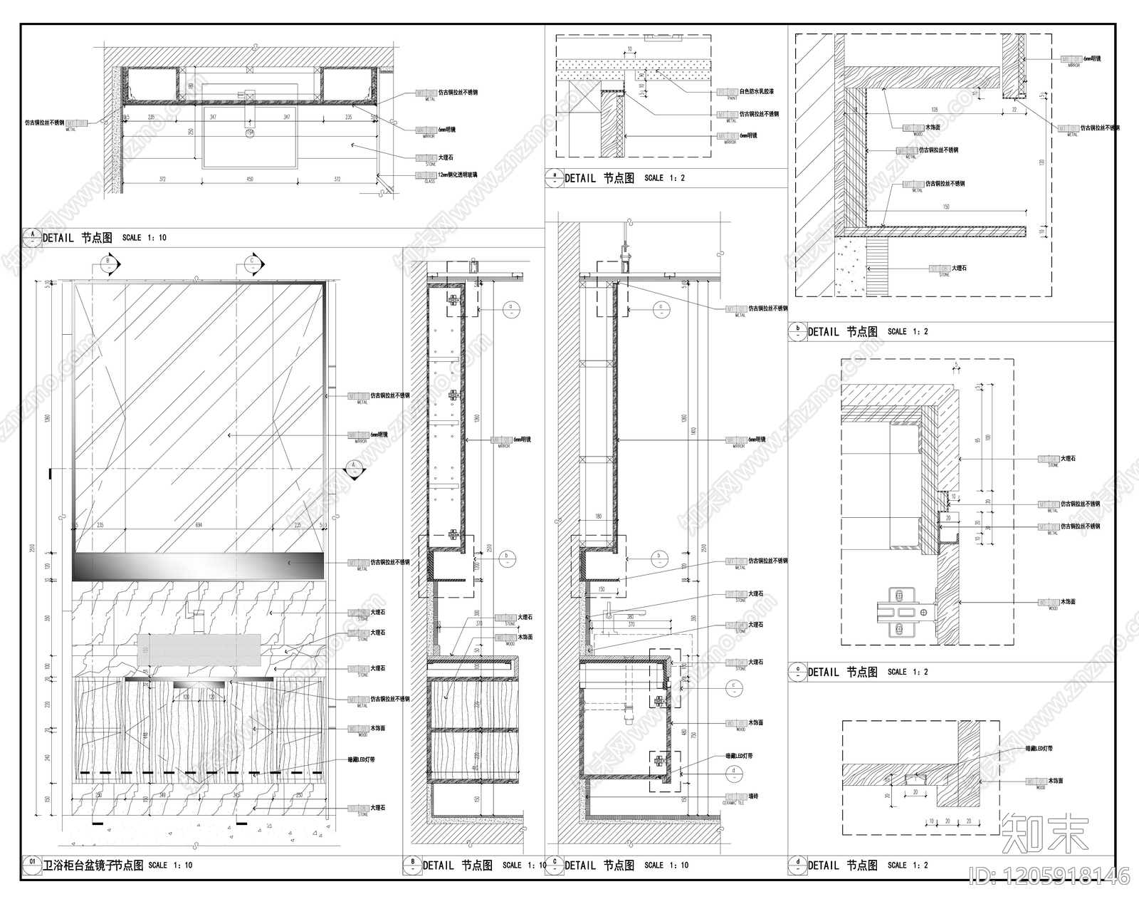 现代柜子施工图下载【ID:1205918146】