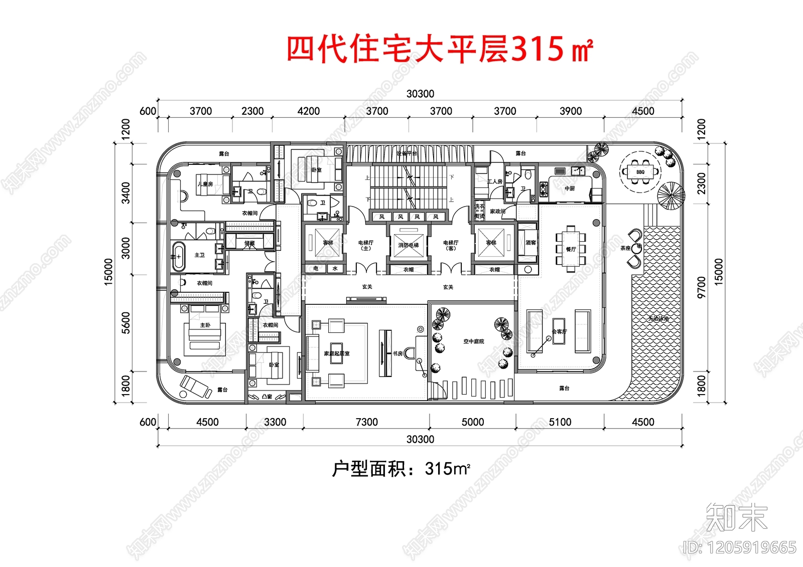 三居施工图下载【ID:1205919665】