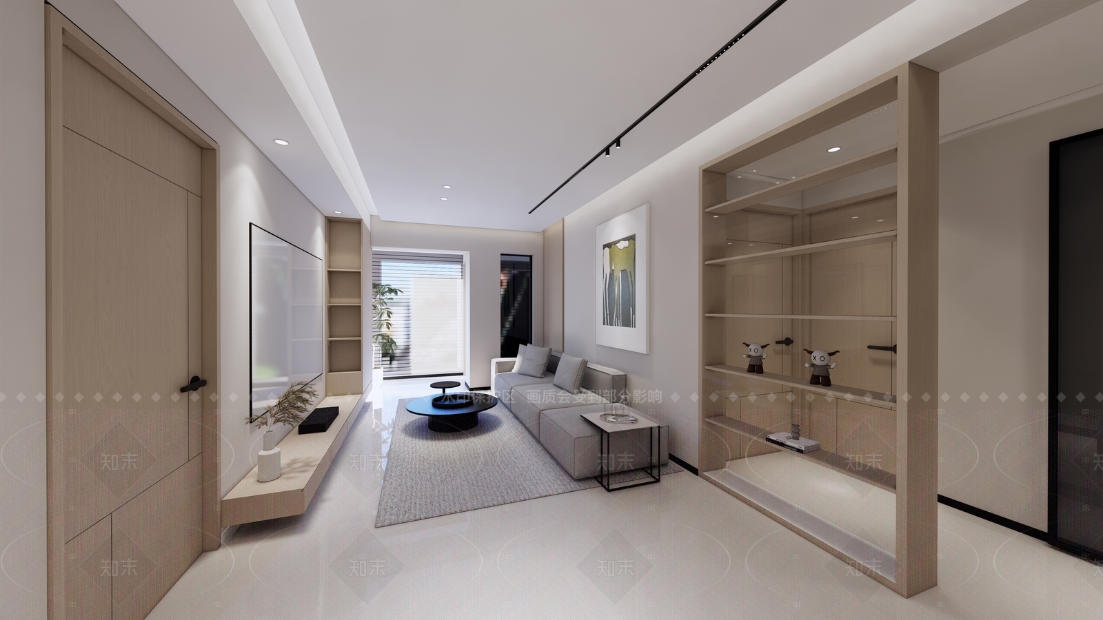 日式现代小户型客厅SU模型下载【ID:1205921519】