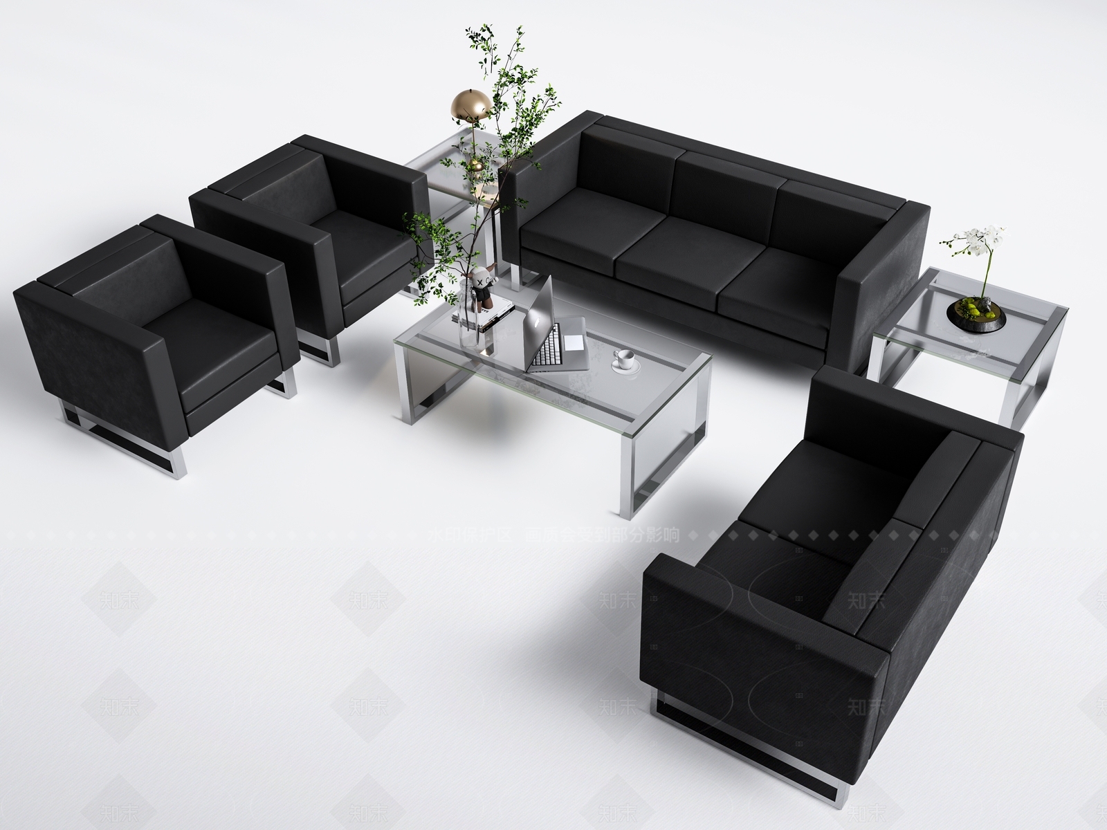 现代沙发组合SU模型下载【ID:1205923005】