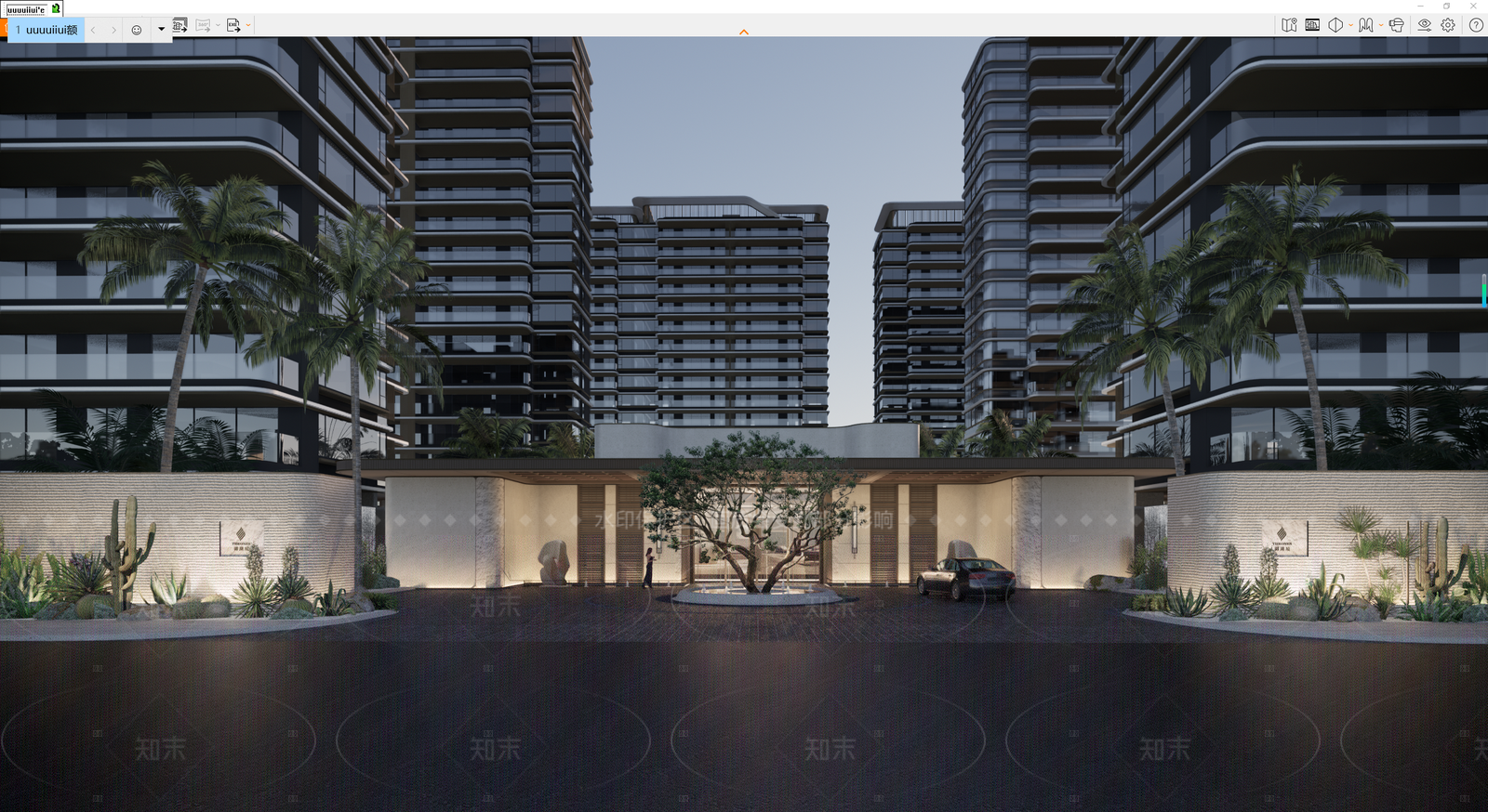 轻奢小区景观SU模型下载【ID:1205931103】