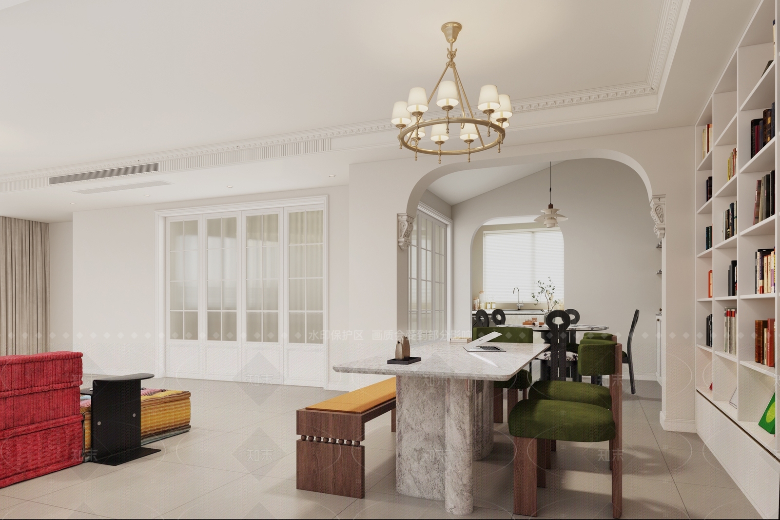 法式现代家居客厅3D模型下载【ID:1205926762】