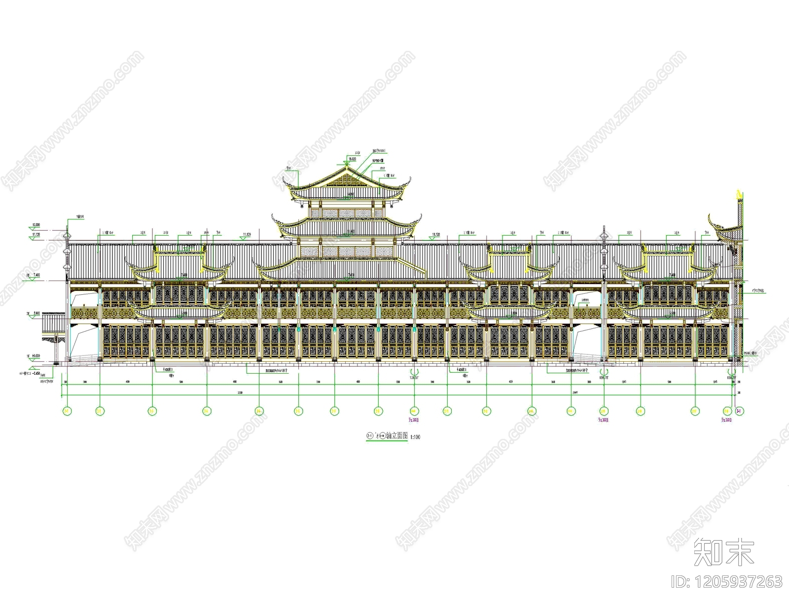 仿古建筑施工图下载【ID:1205937263】