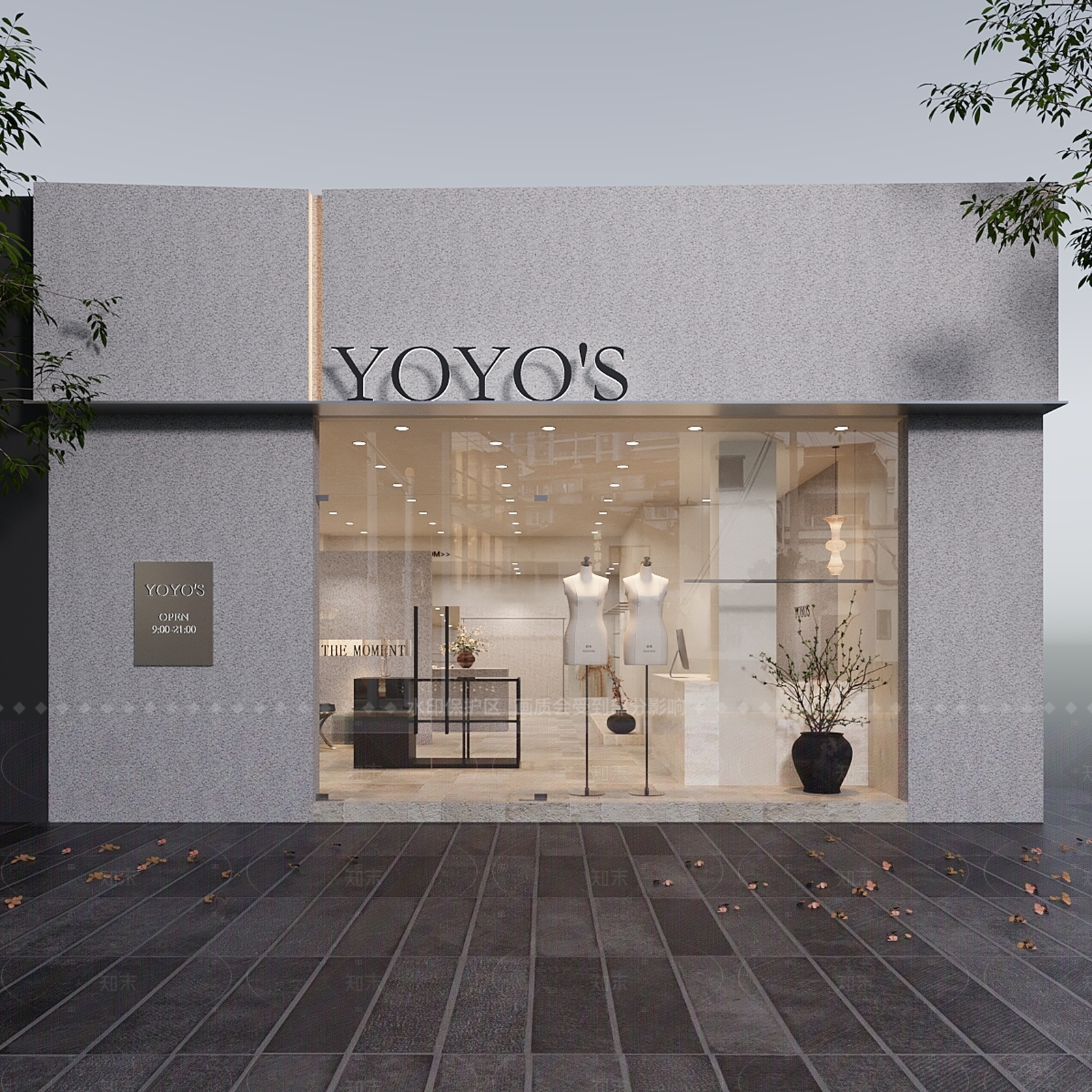 极简侘寂服装店3D模型下载【ID:1205941314】