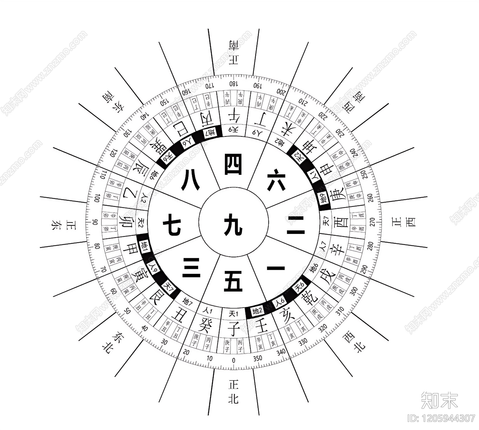 现代罗盘施工图下载【ID:1205944307】