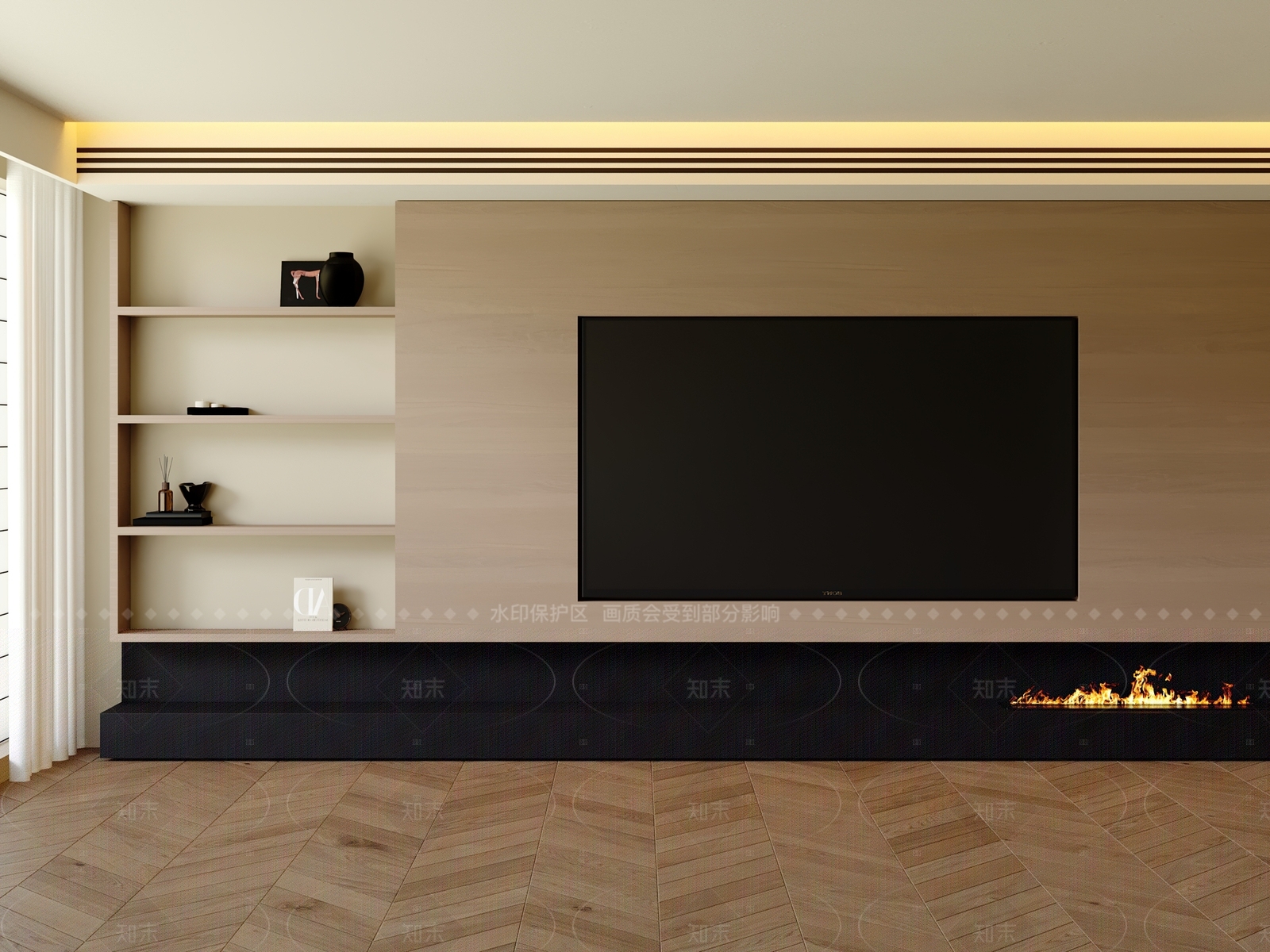 现代中古电视背景墙3D模型下载【ID:1205946567】