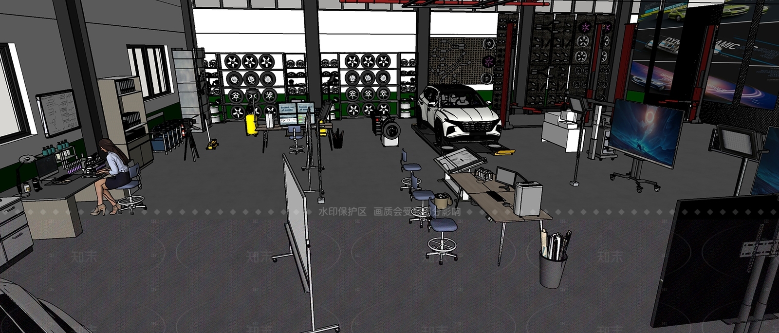 现代工业汽车4S店SU模型下载【ID:1205949258】