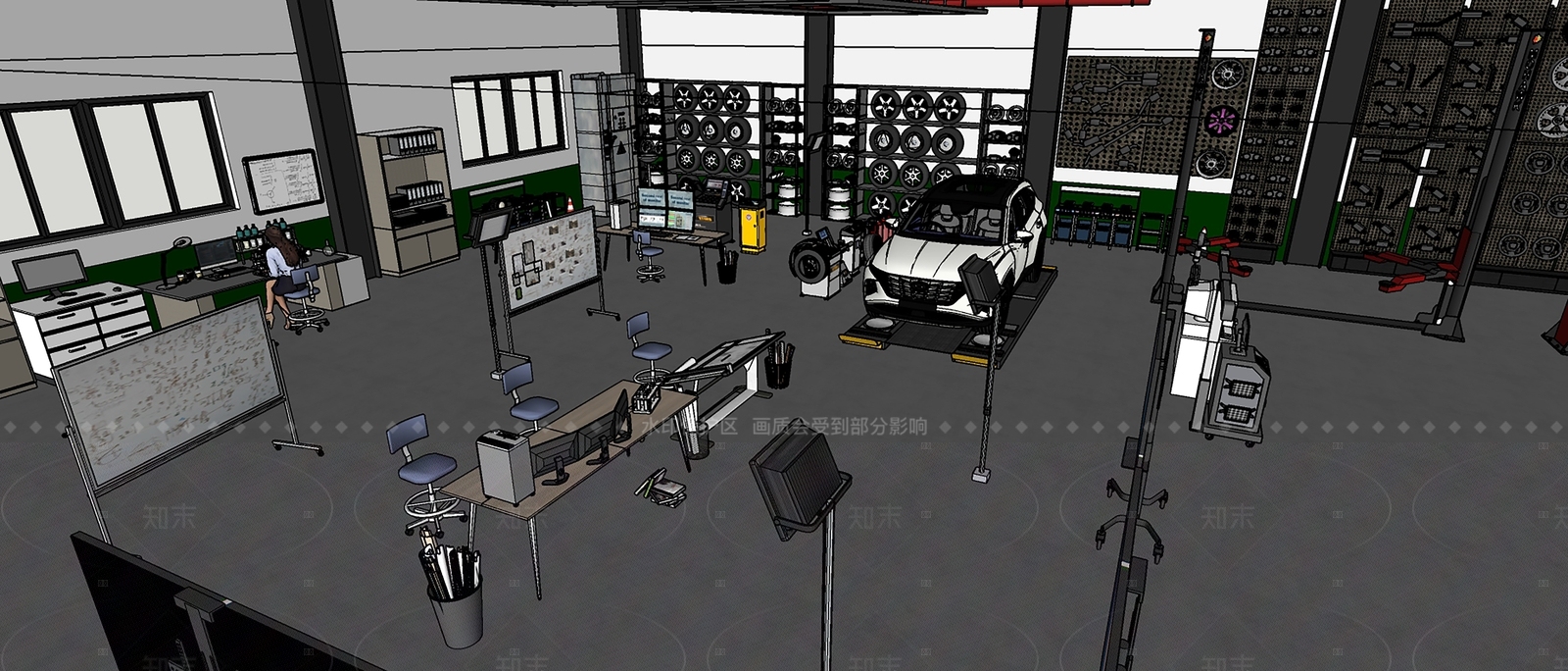 现代工业汽车4S店SU模型下载【ID:1205949258】