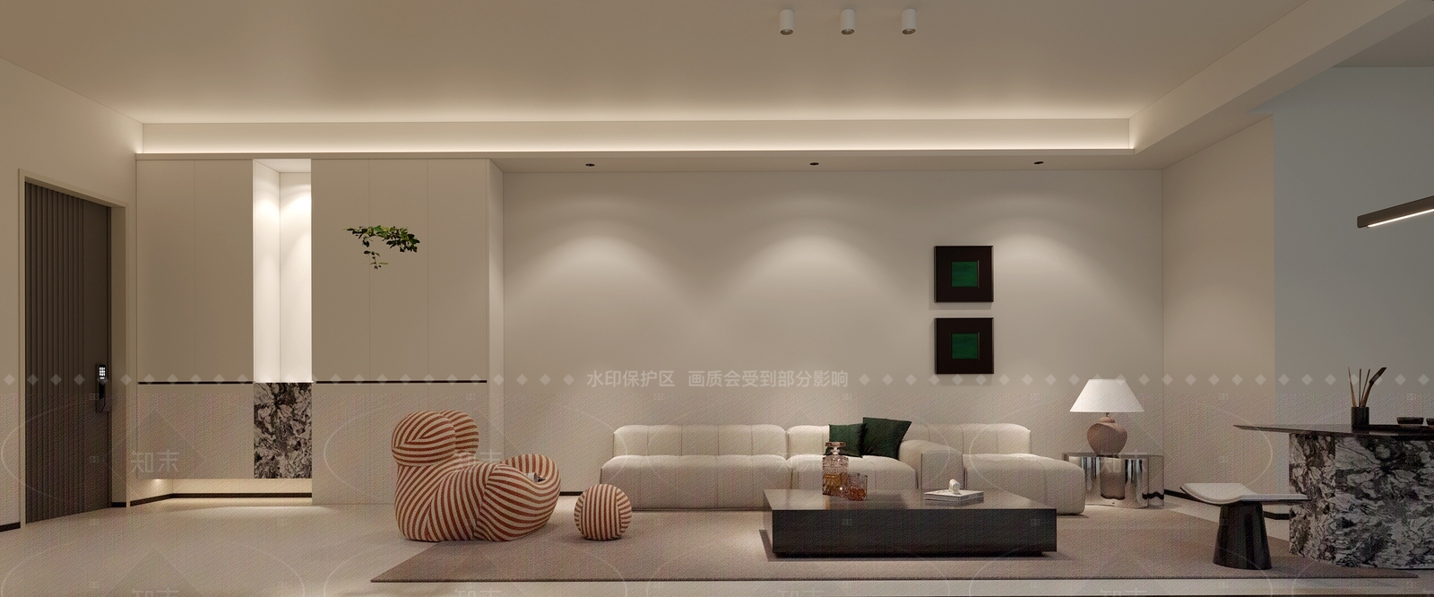 现代奶油茶室3D模型下载【ID:1205953396】