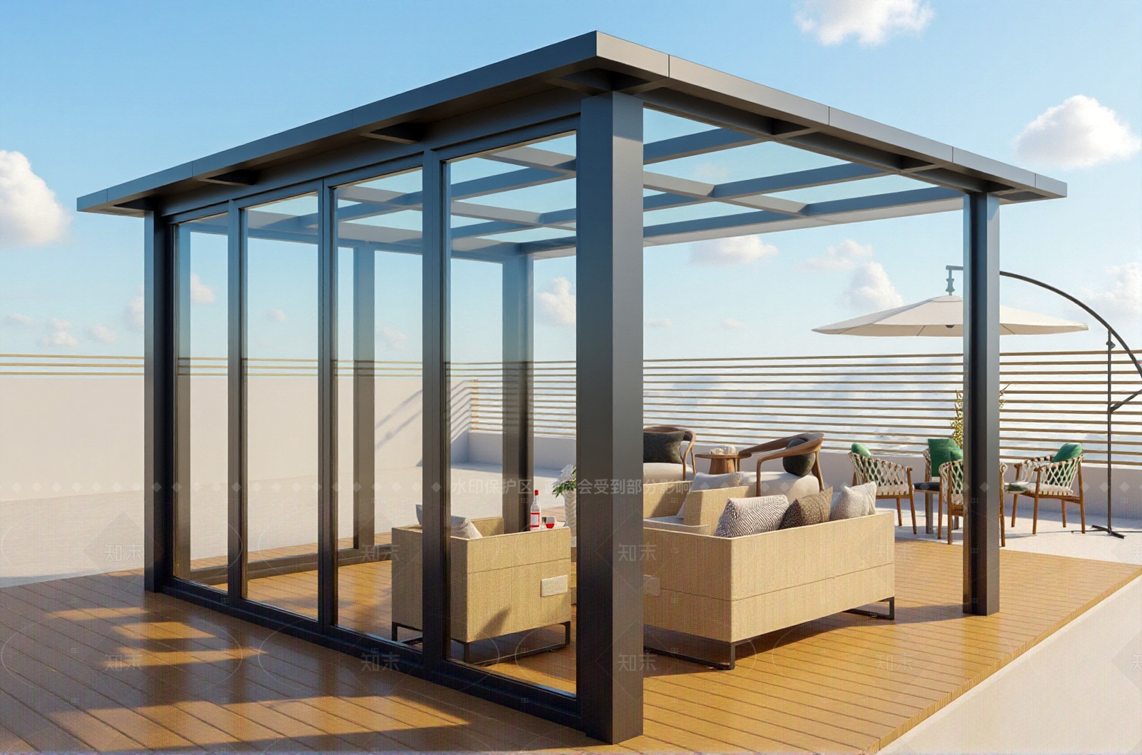 现代亭子SU模型下载【ID:1205962056】