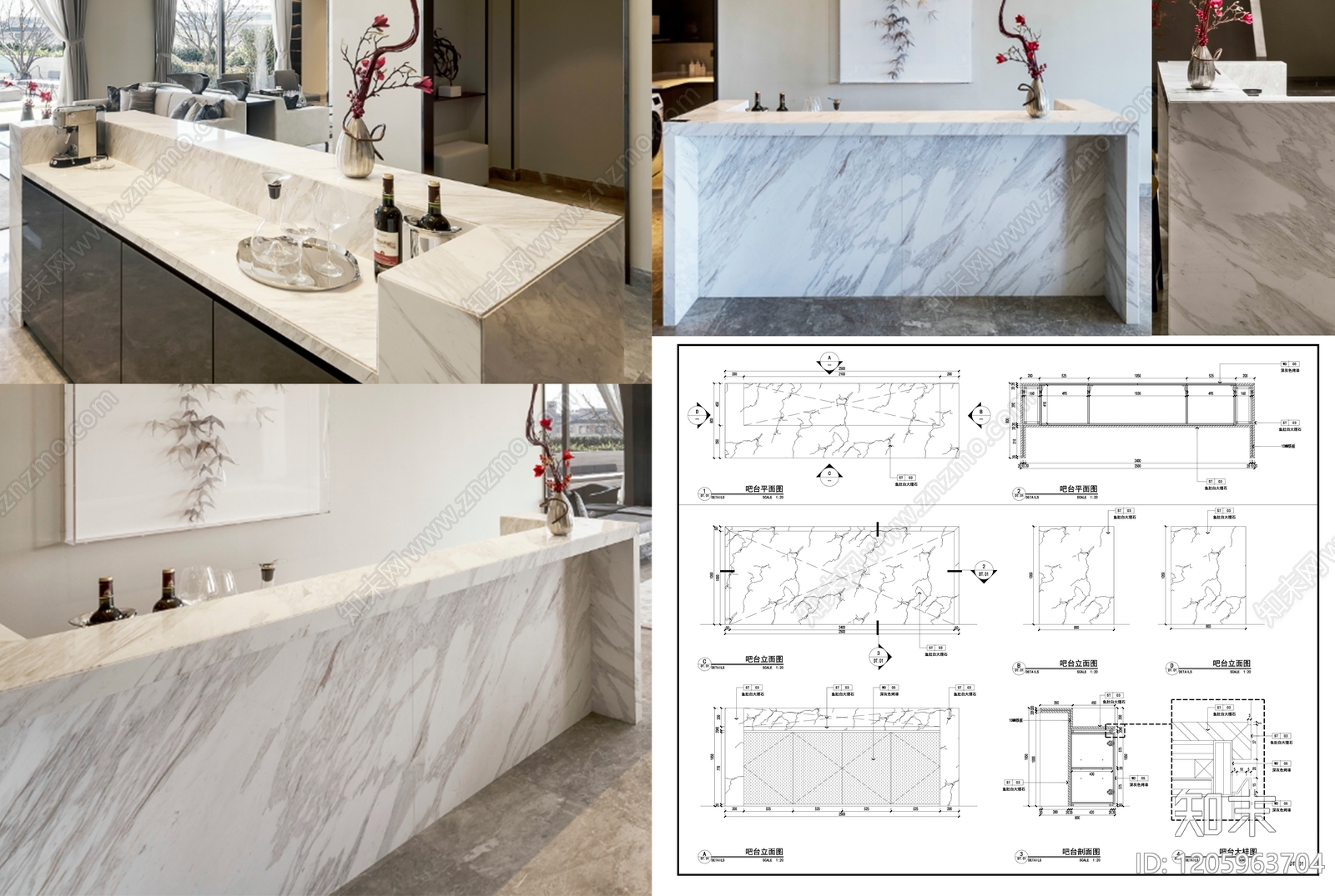 吧台节点施工图下载【ID:1205963704】