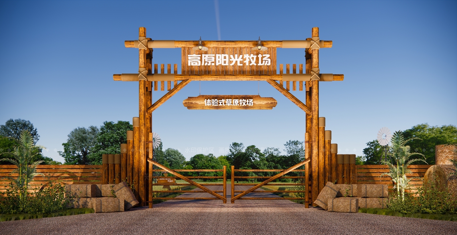 新中式入口大门SU模型下载【ID:1205967014】