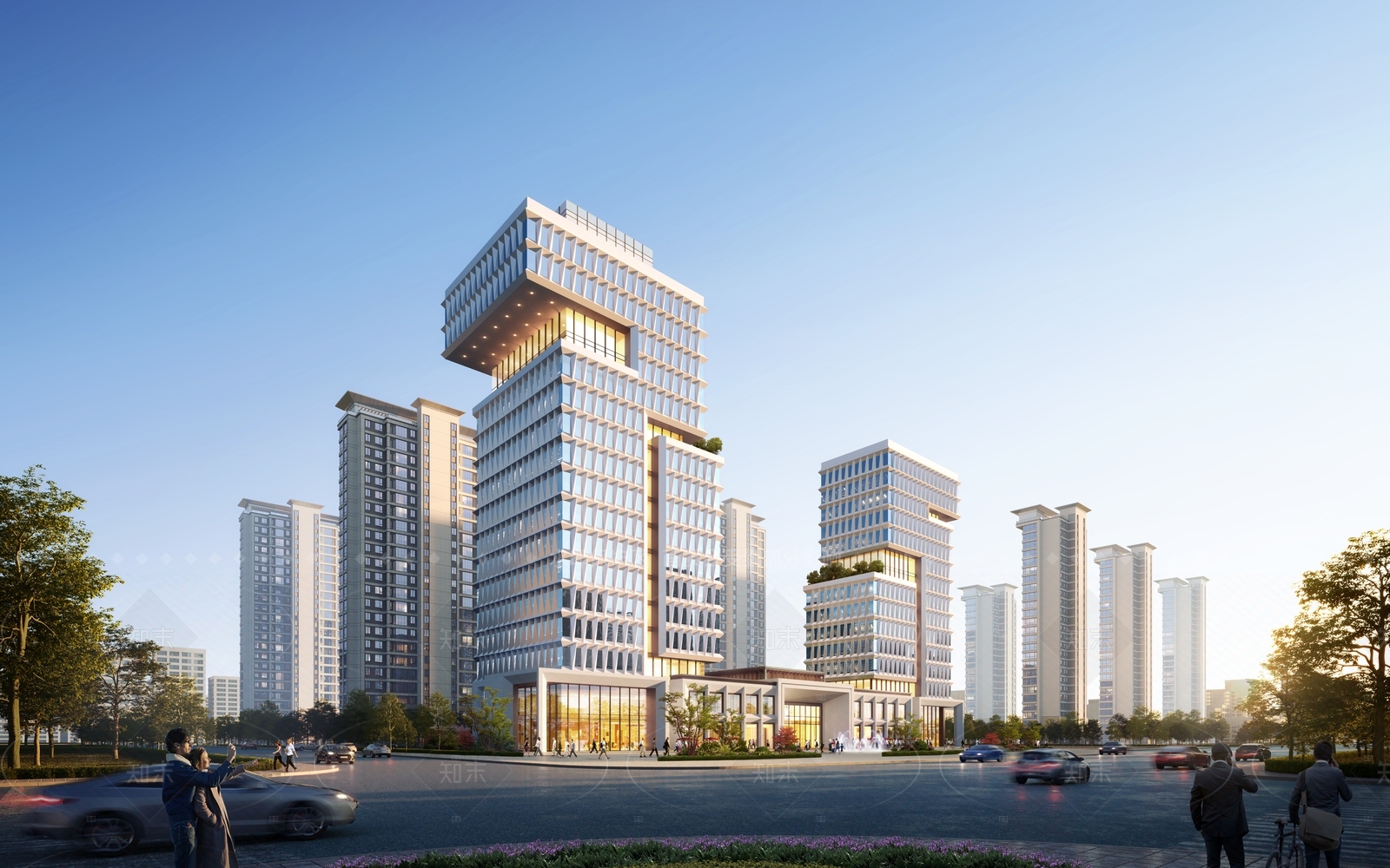 现代酒店建筑SU模型下载【ID:1205967907】