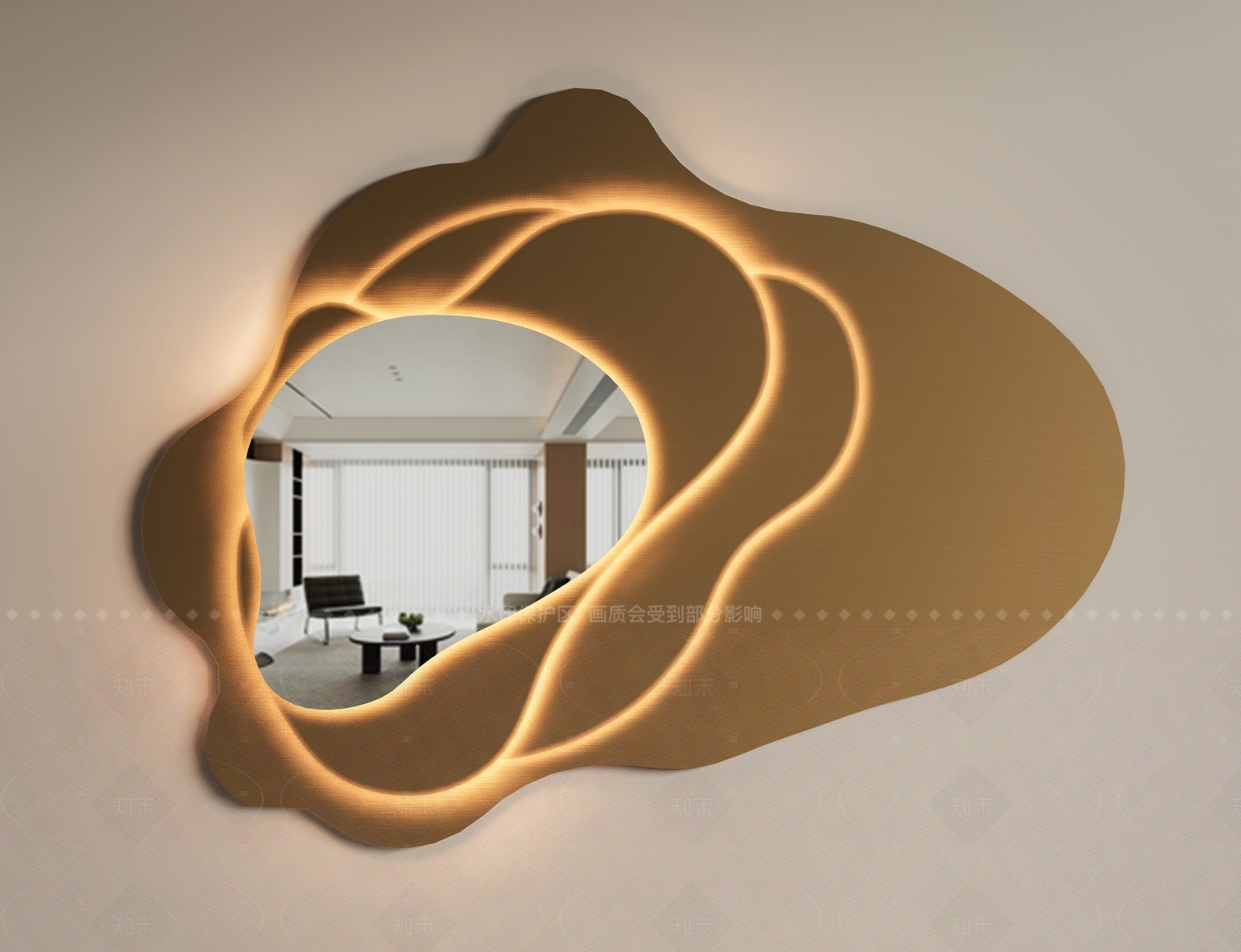 现代轻奢镜子3D模型下载【ID:1205969384】