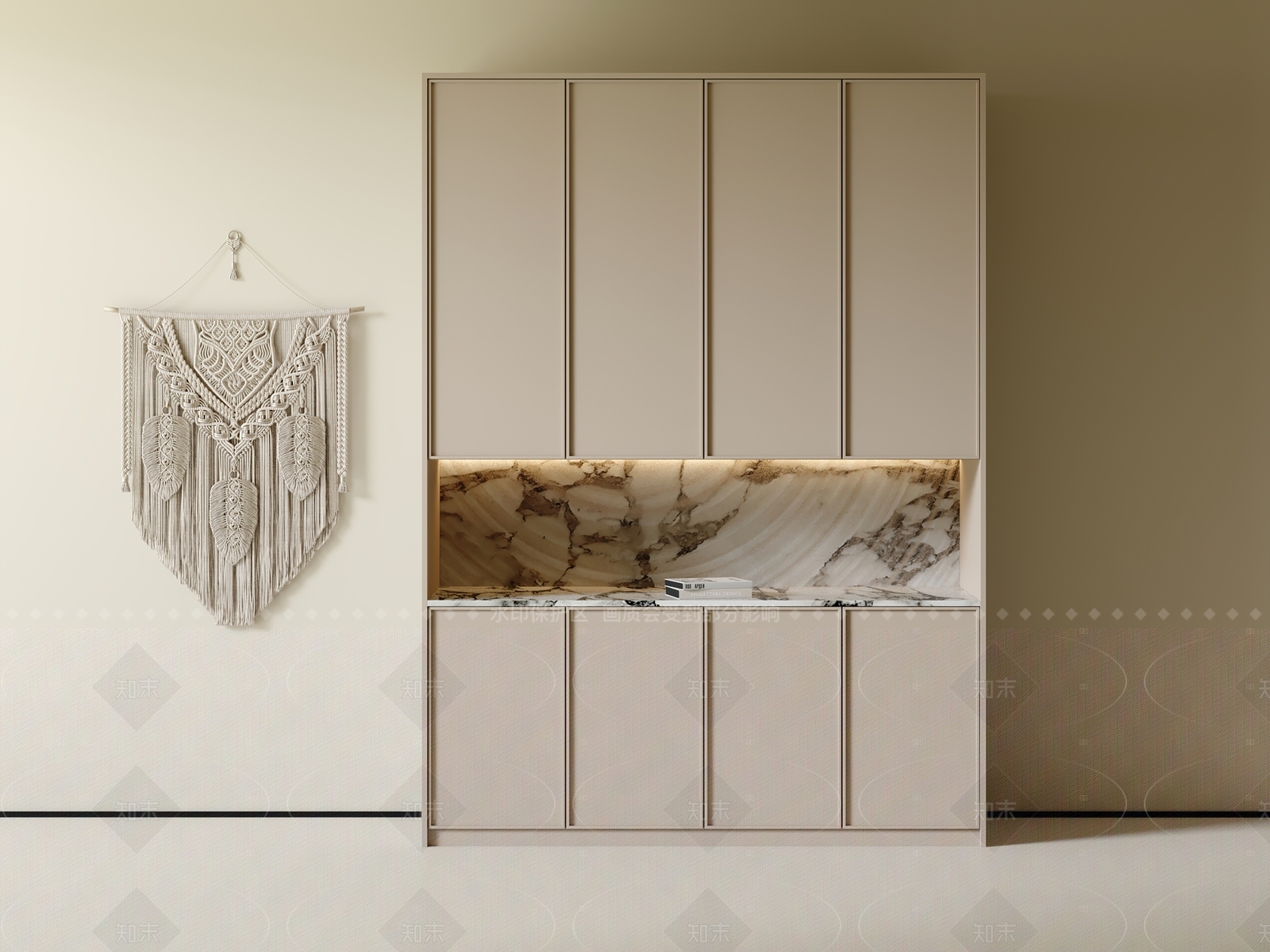 现代中古餐边柜3D模型下载【ID:1205972502】