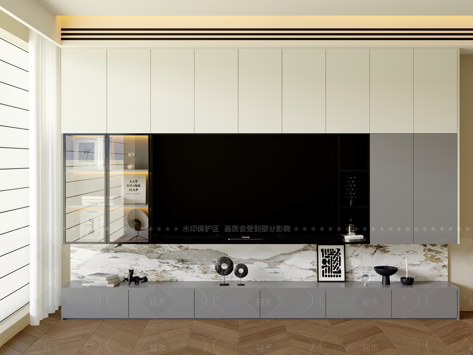 现代中古电视背景墙3D模型下载【ID:1205973176】