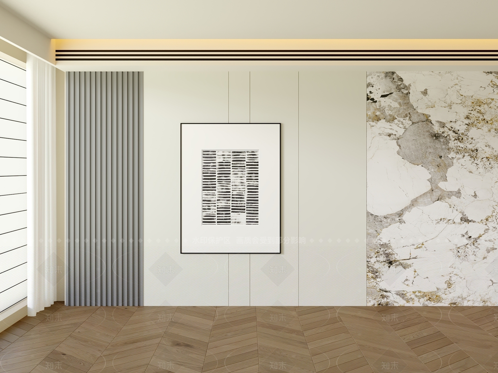 现代中古沙发背景墙3D模型下载【ID:1205973221】