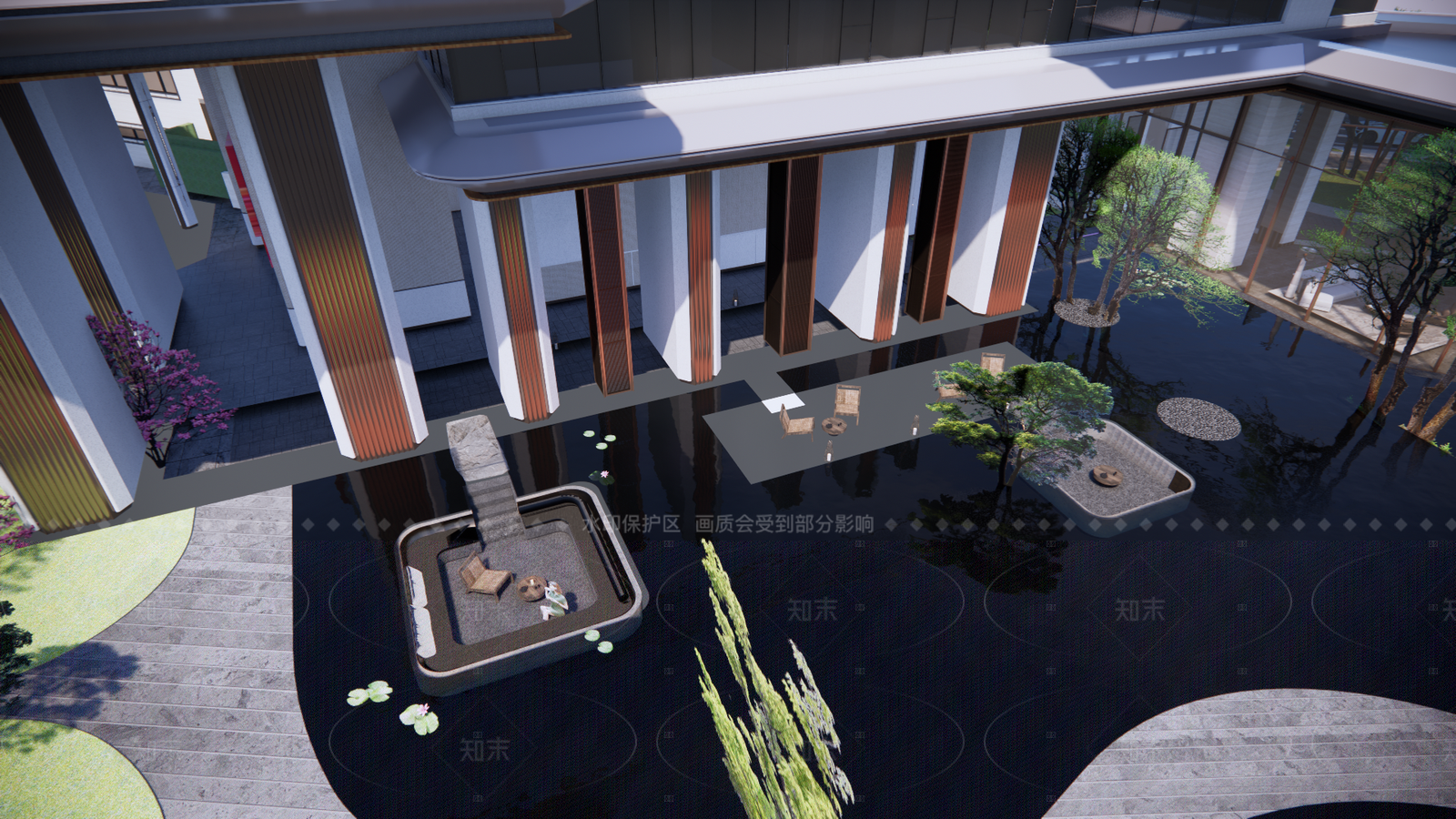 现代小区景观SU模型下载【ID:1205975843】