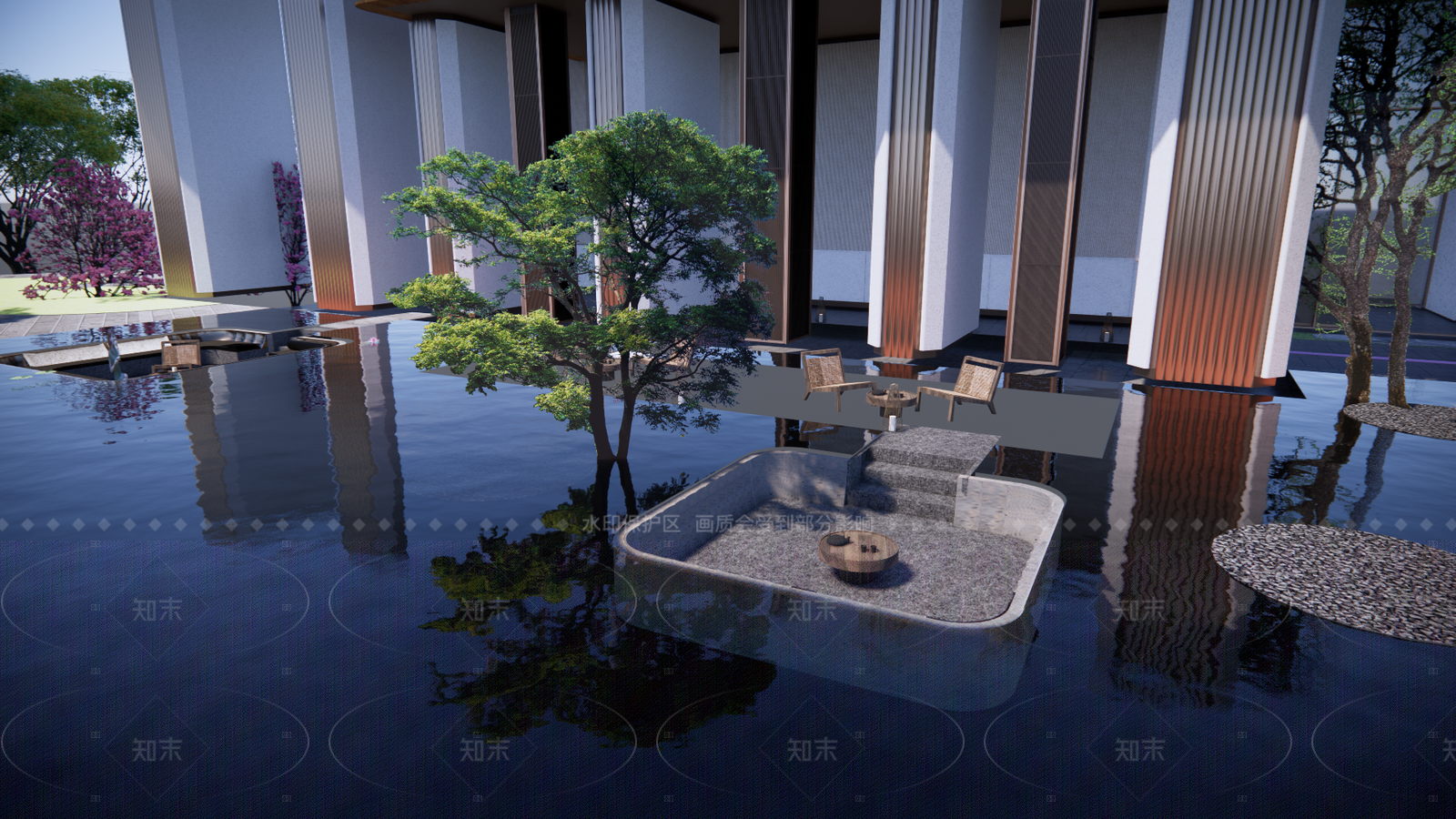 现代小区景观SU模型下载【ID:1205975843】
