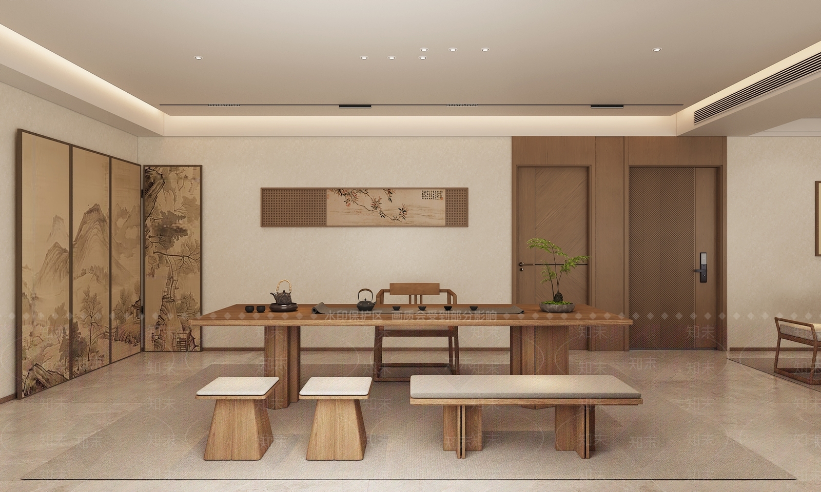 新中式禅意茶室3D模型下载【ID:1205975944】