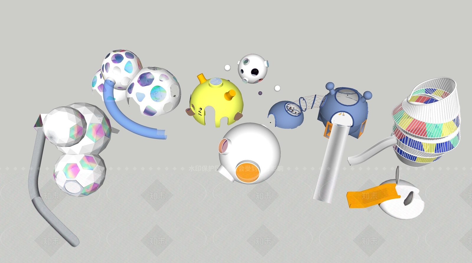 儿童器材组合SU模型下载【ID:1205978536】