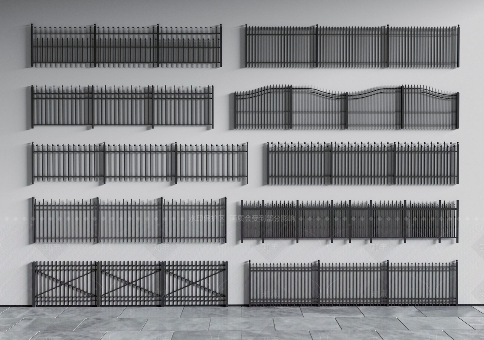 现代栏杆扶手3D模型下载【ID:1205981226】