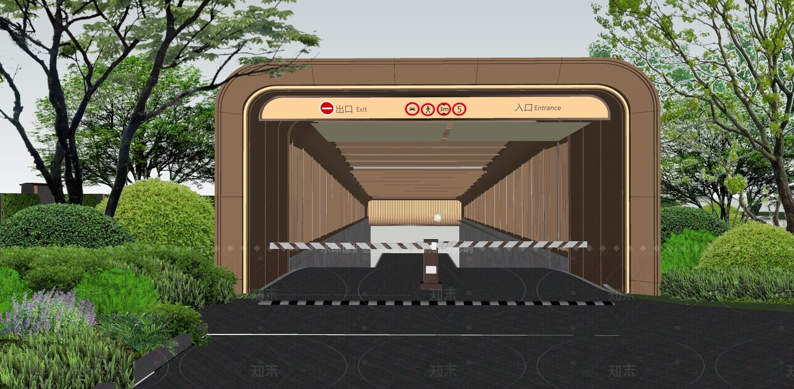 现代轻奢住宅区景观SU模型下载【ID:1205981669】