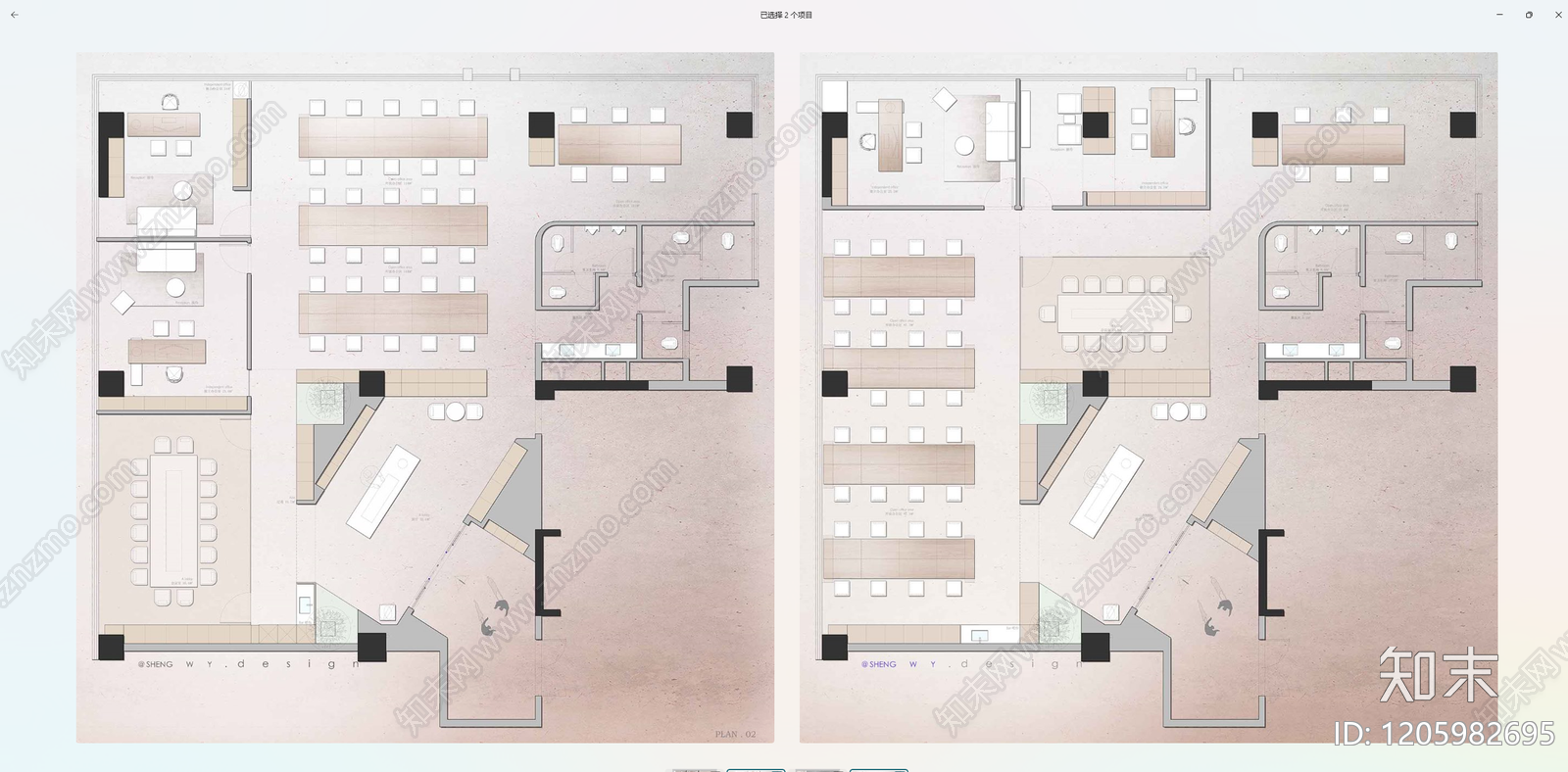现代整体办公空间cad施工图下载【ID:1205982695】