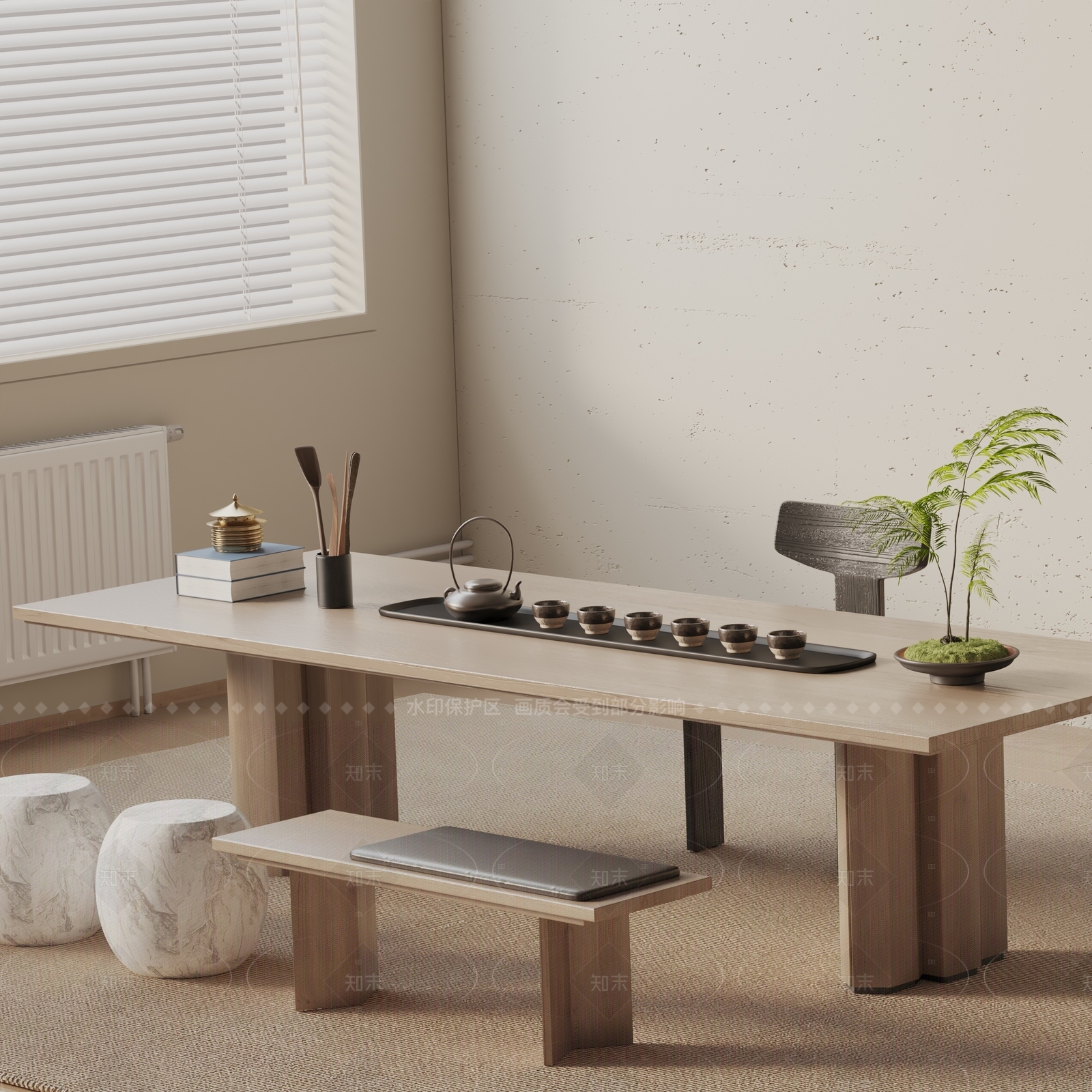 现代茶室3D模型下载【ID:1205983843】