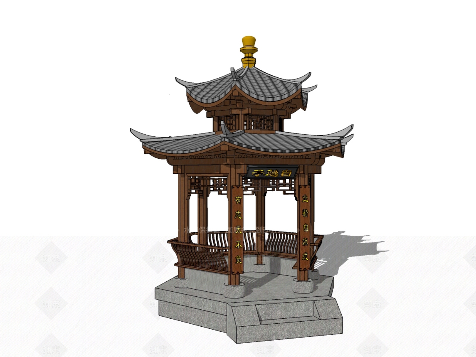 亭子SU模型下载【ID:1205987424】