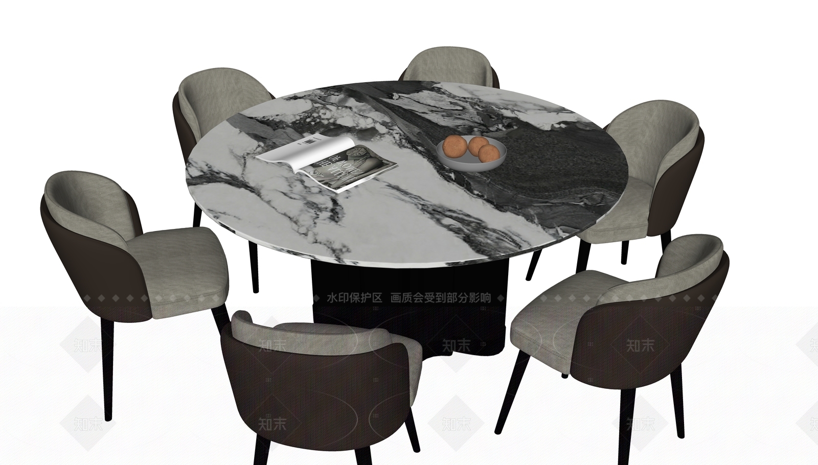 现代意式餐桌SU模型下载【ID:1205990353】