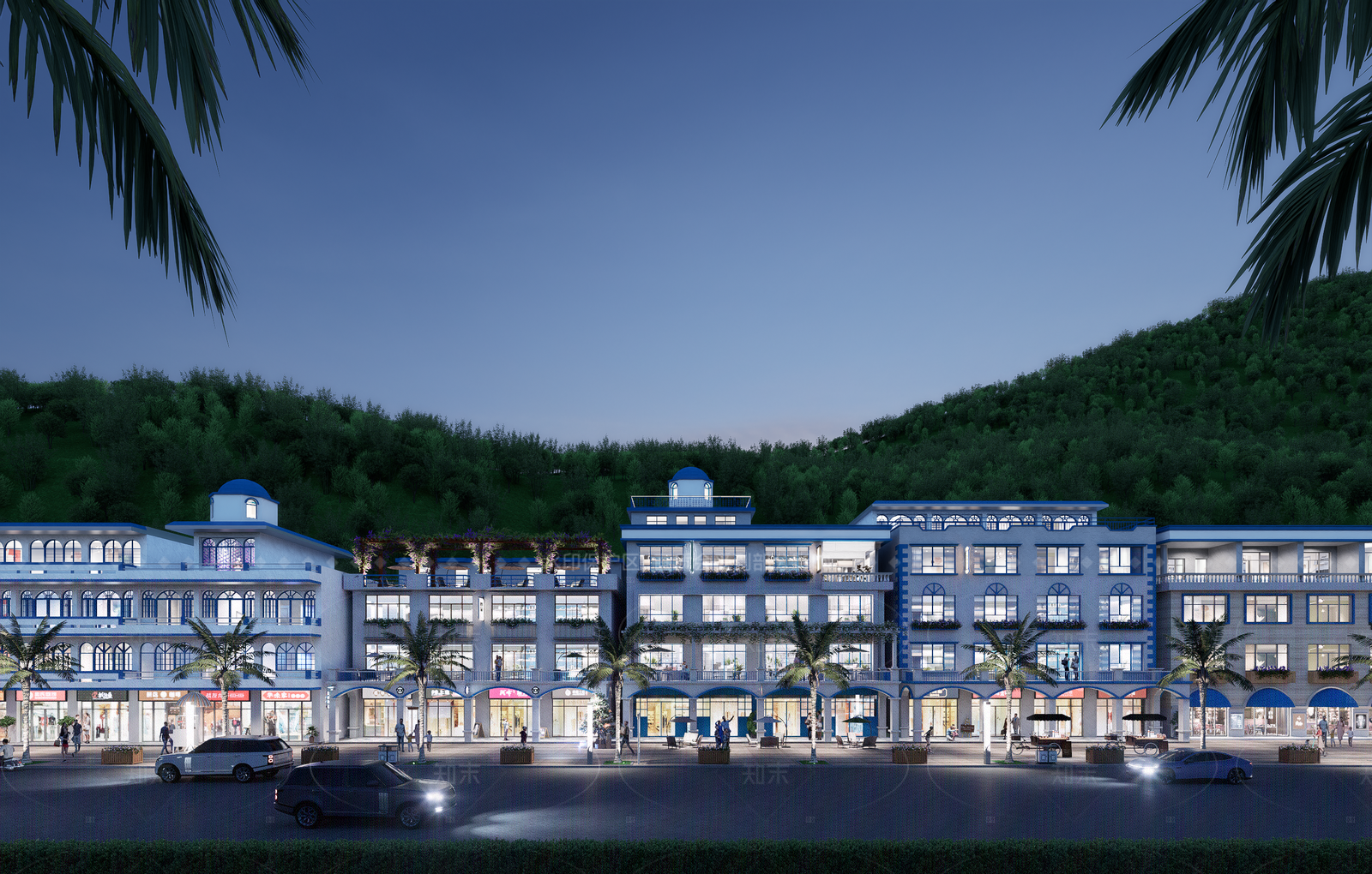 欧式商业街SU模型下载【ID:1205990366】