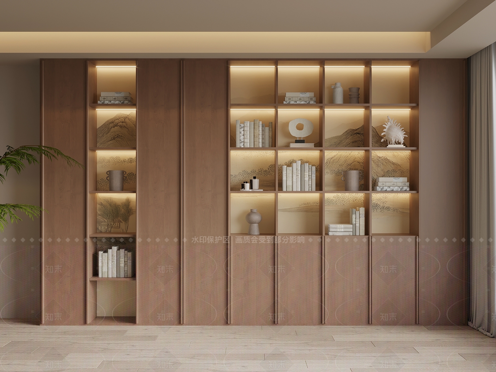 新中式书柜SU模型下载【ID:1205994242】