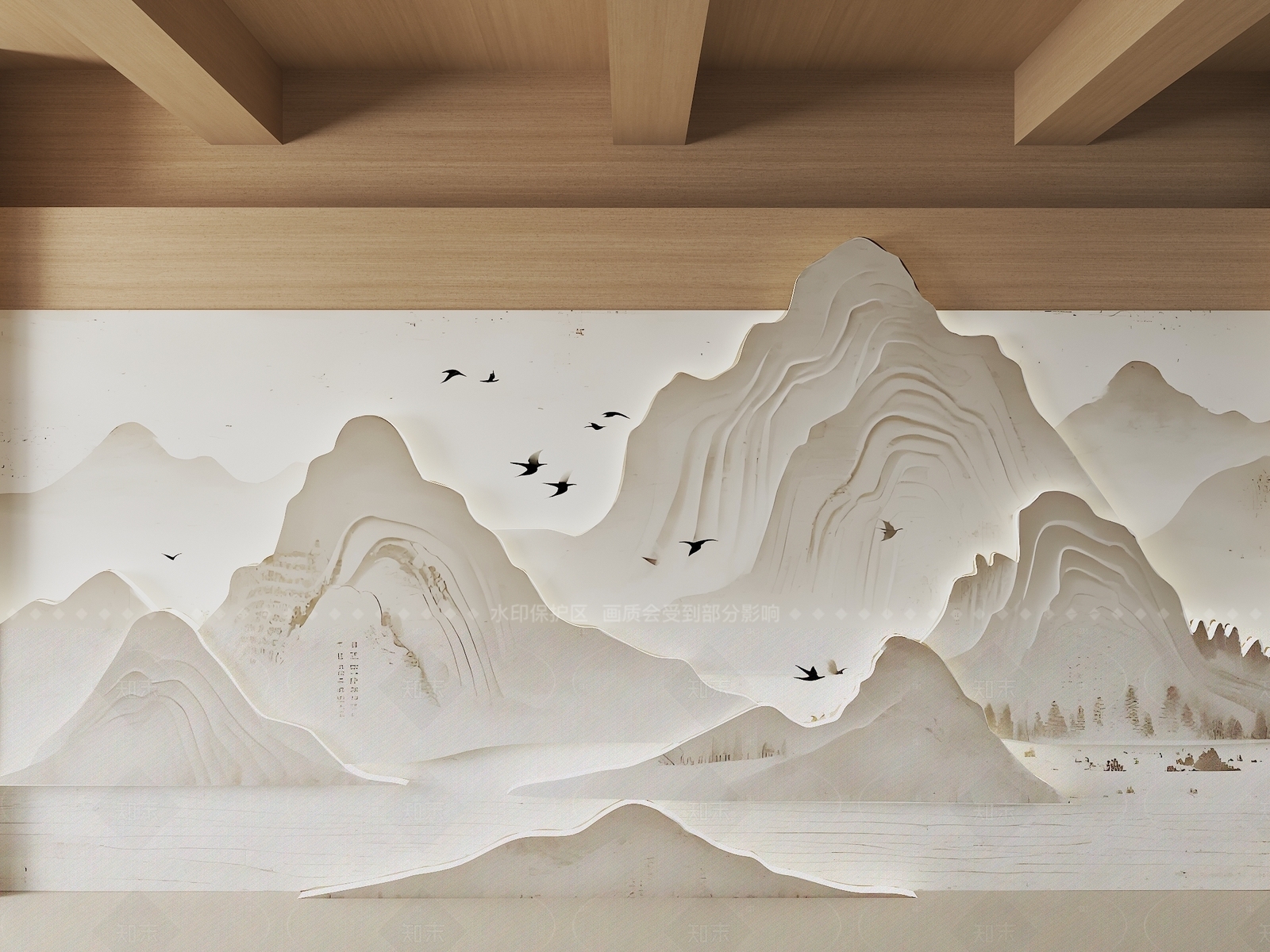 现代新中式沙发背景墙3D模型下载【ID:1205995051】