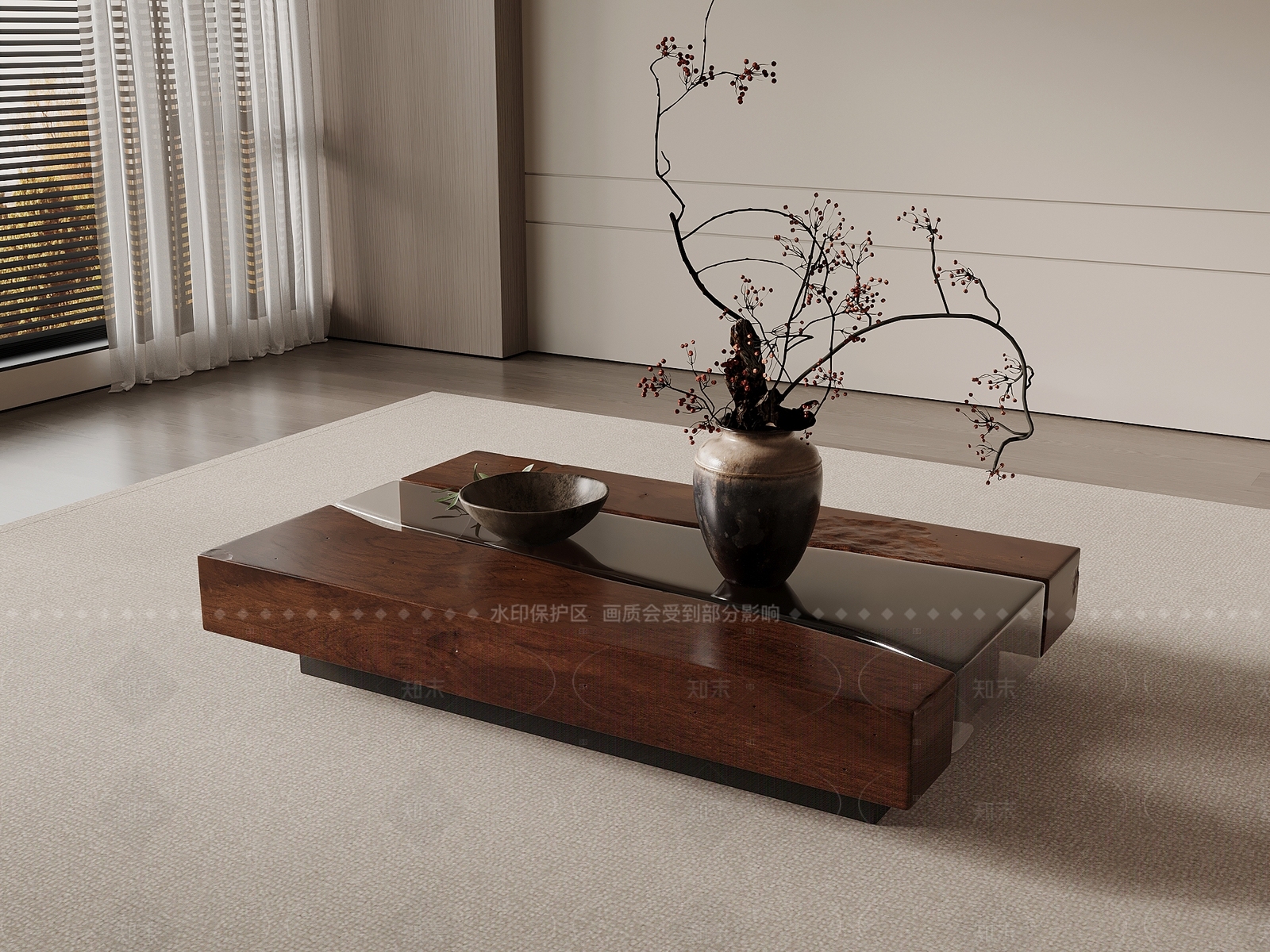 中古茶几SU模型下载【ID:1205996134】