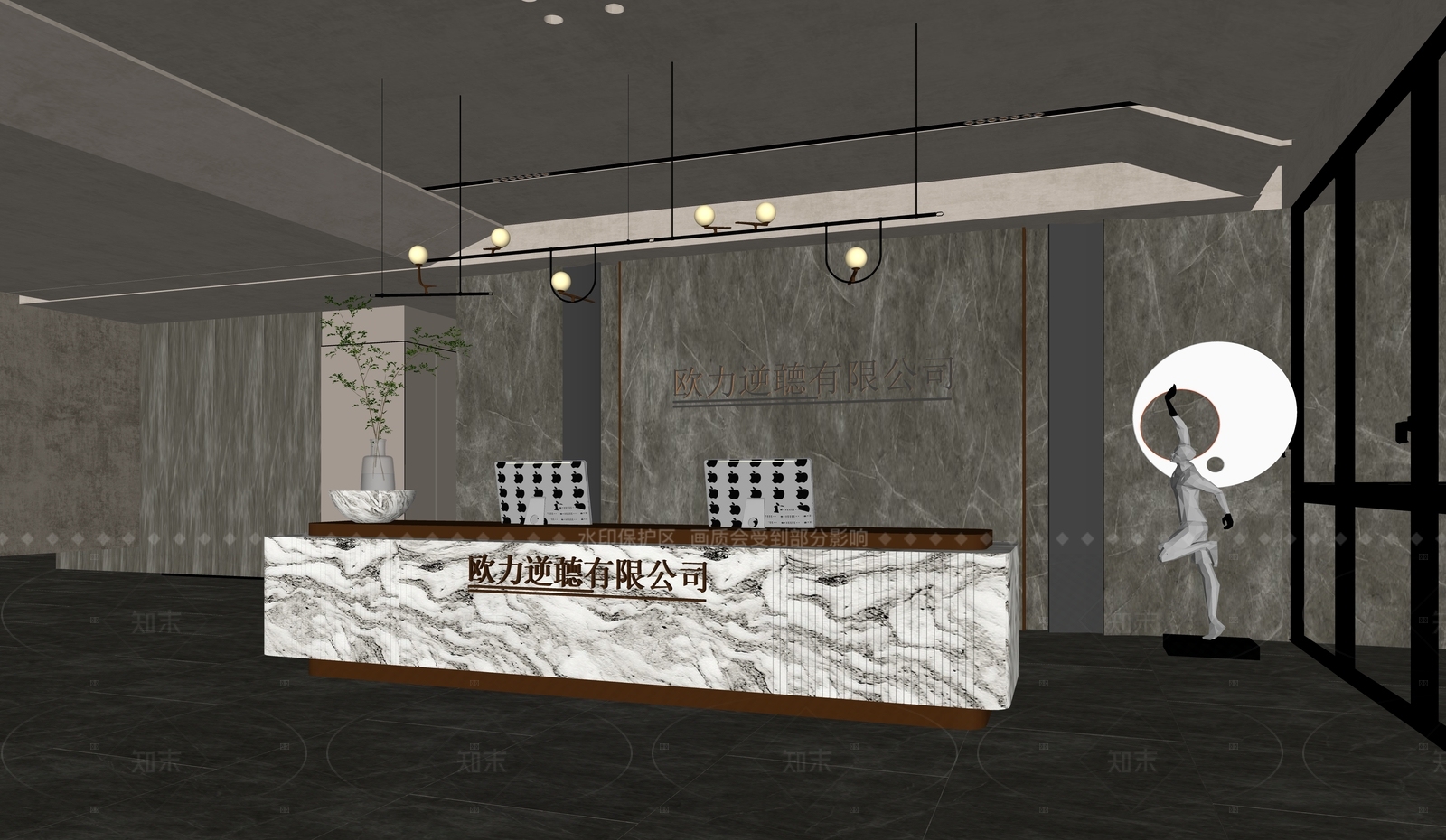 现代简约前台SU模型下载【ID:1205996904】