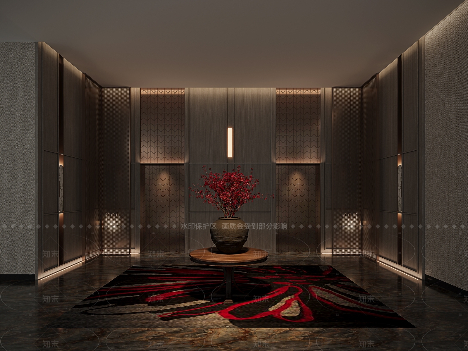 现代轻奢中餐厅3D模型下载【ID:1206001086】