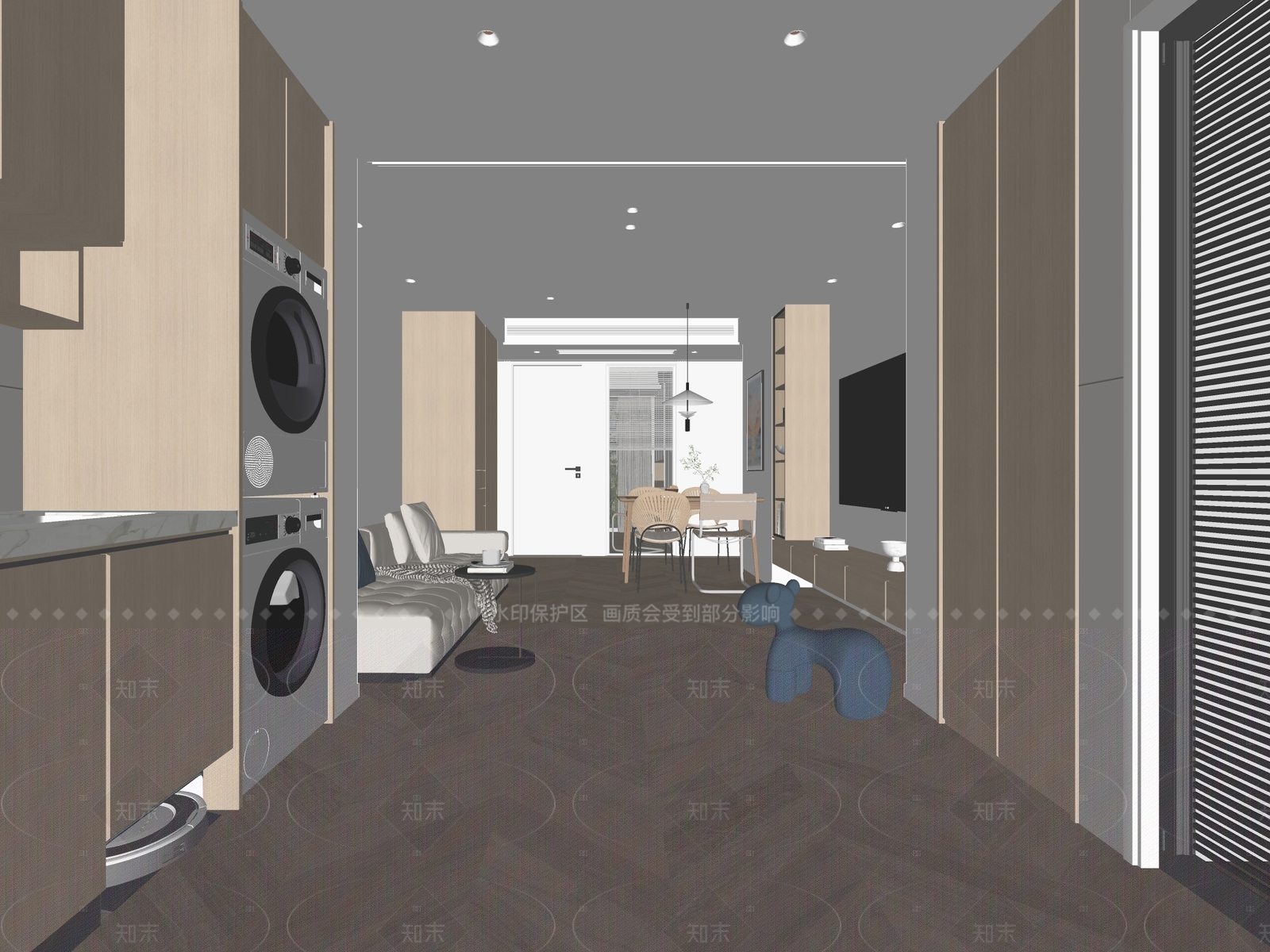 现代家居客厅SU模型下载【ID:1206001190】